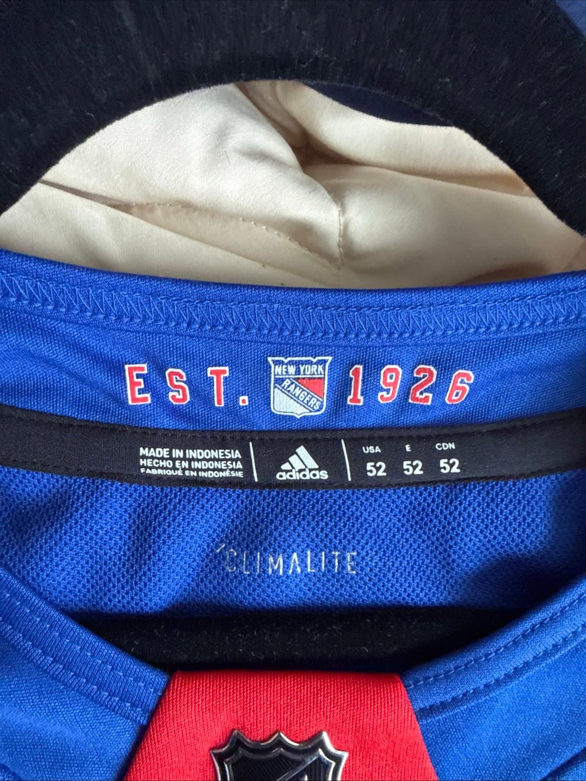 Men’s Mats Zuccarello #36 New York Rangers Authentic NHL Jersey Sz 52 - Blue - Thumbnail 4