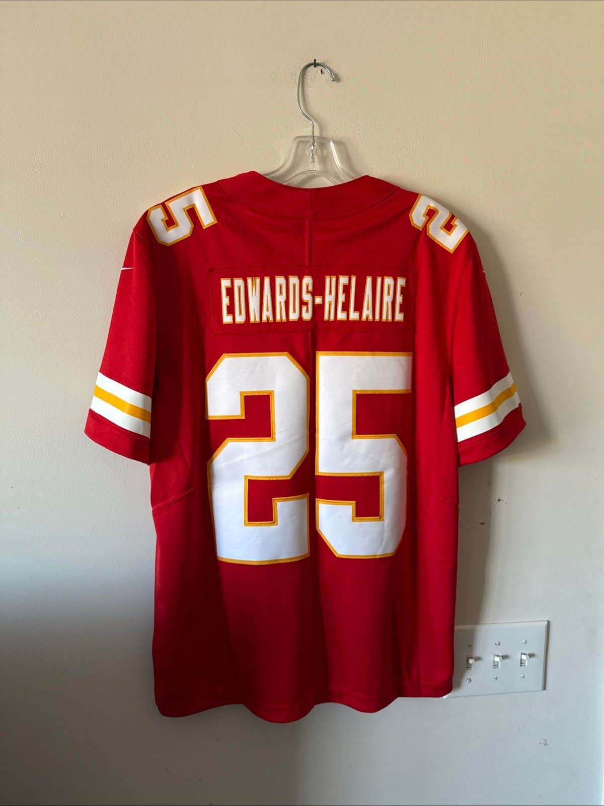 Men’s Nike Clyde Edwards-Helaire #25 Kansas City Chiefs Vapor Lmtd Jersey Sz L - Thumbnail 7