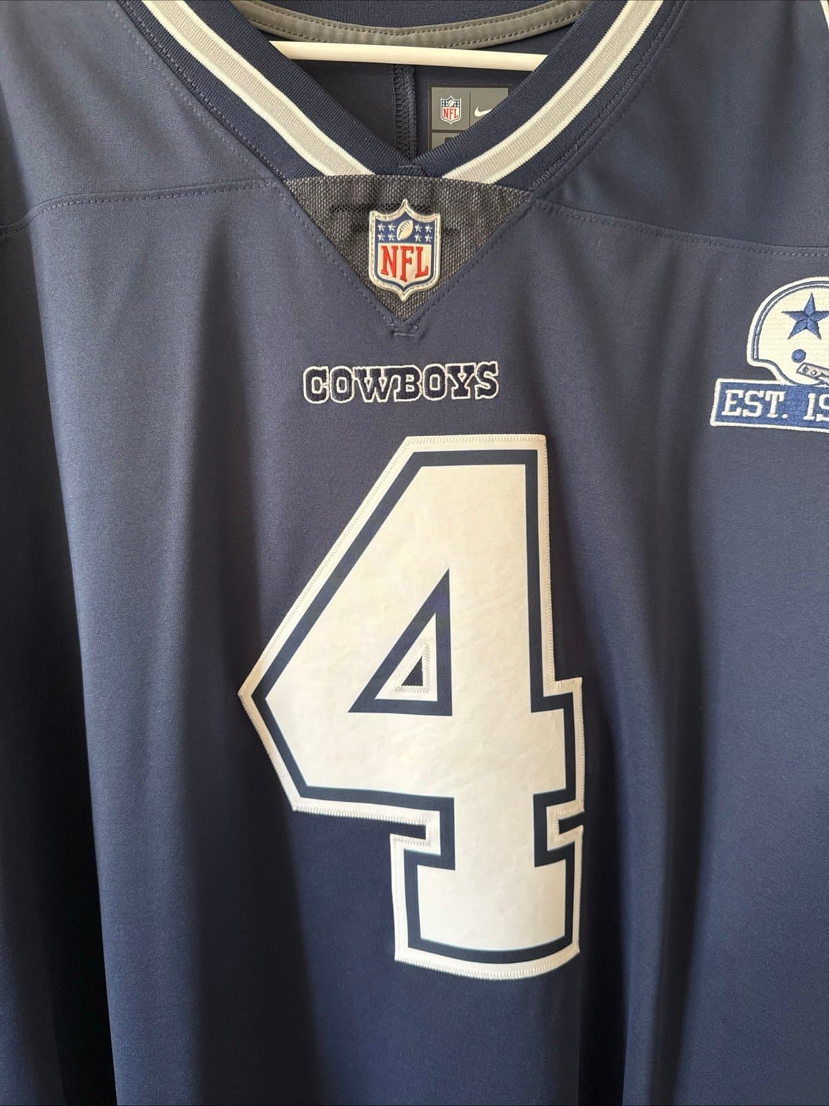 Men’s Nike Dak Prescott #4 Dallas Cowboys Vapor Lmtd Jersey 1960 Patch Sz 3XL - Thumbnail 2
