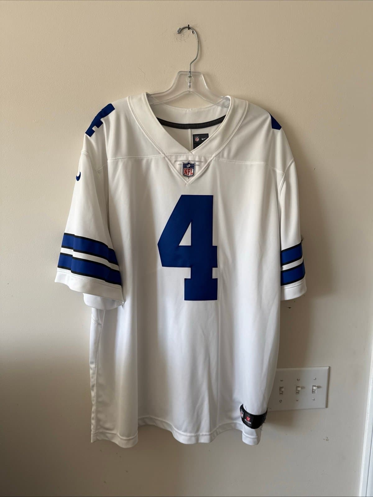 Men’s Nike Dak Prescott #4 Dallas Cowboys VAPOR LIMITED NFL Jersey Sz 3XL White - Image 1