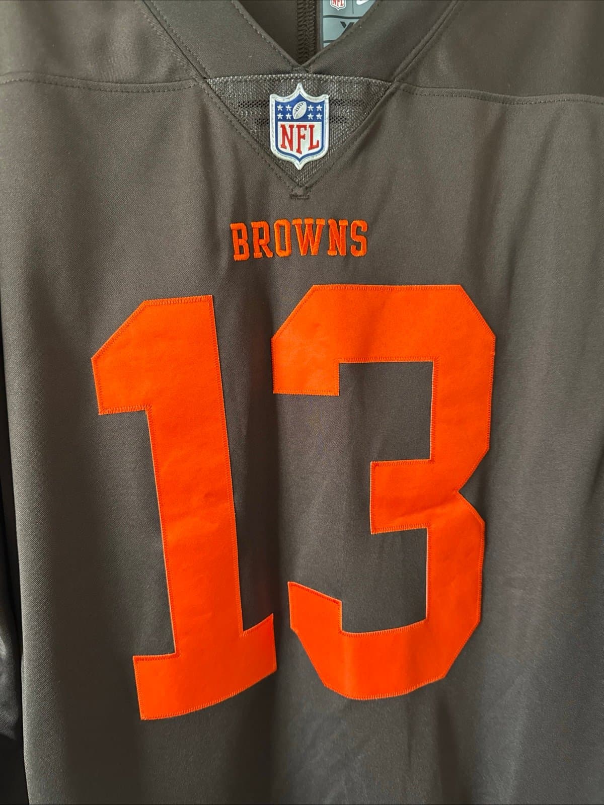 Men’s Nike Cleveland Browns Odell Beckham Jr. #13 Vapor Color Rush Jersey Sz XL - Thumbnail 2