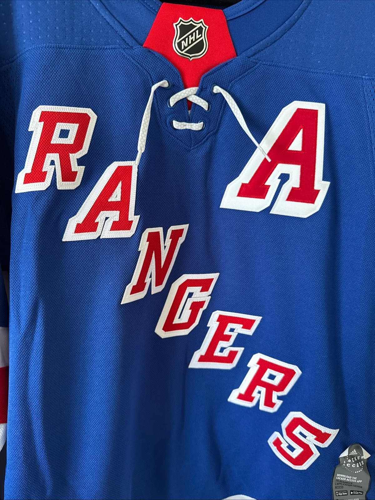 Men’s Mats Zuccarello #36 New York Rangers Authentic NHL Jersey Sz 52 - Blue - Thumbnail 2