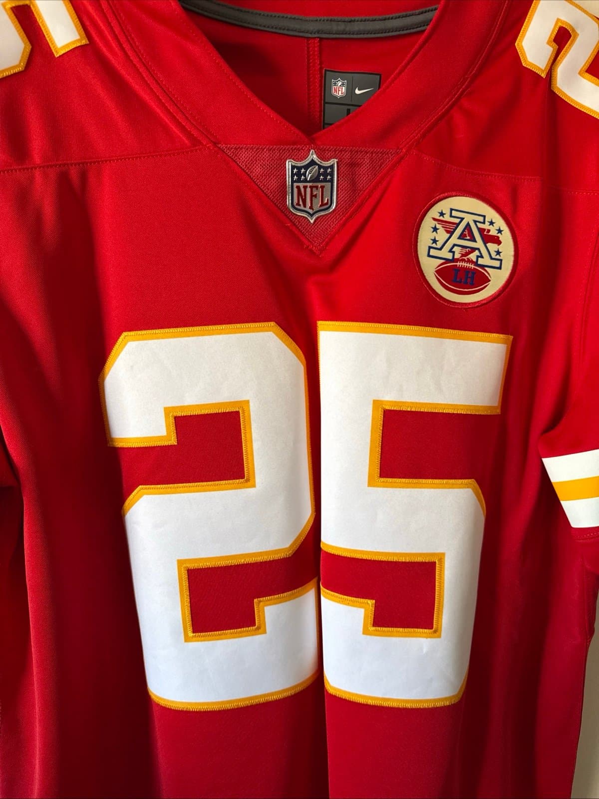 Men’s Nike Clyde Edwards-Helaire #25 Kansas City Chiefs Vapor Lmtd Jersey Sz L - Thumbnail 2