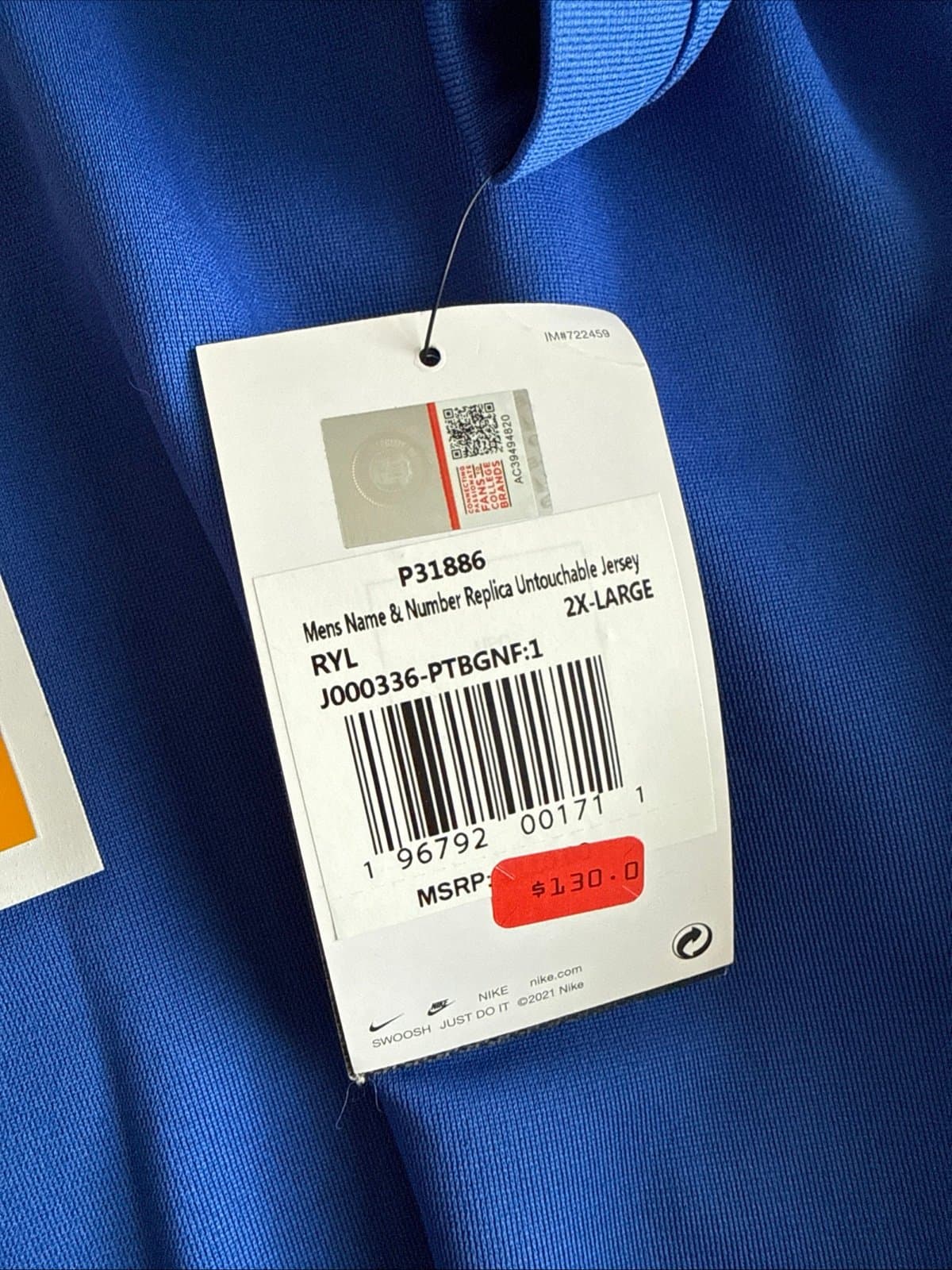 Men’s Nike Larry Fitzgerald #1 Pitt Panthers Jersey Sz 2XL - Blue NWT RARE - Thumbnail 6