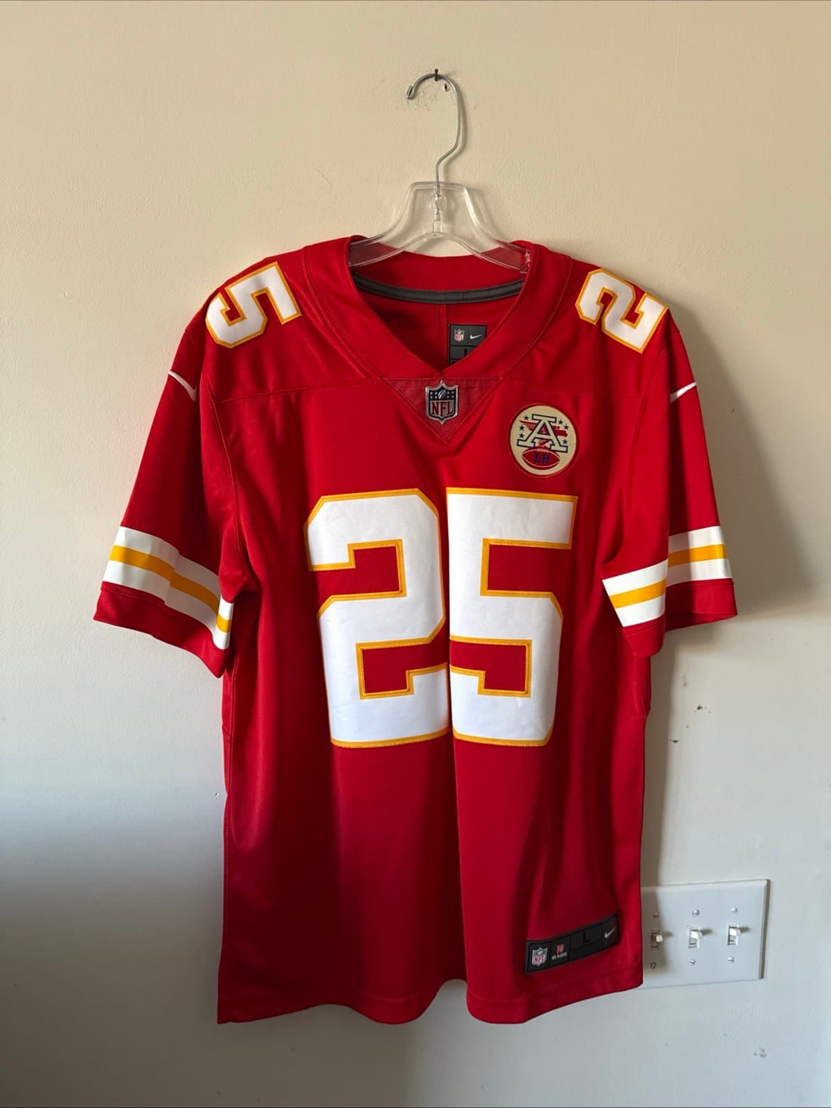 Men’s Nike Clyde Edwards-Helaire #25 Kansas City Chiefs Vapor Lmtd Jersey Sz L - Image 1