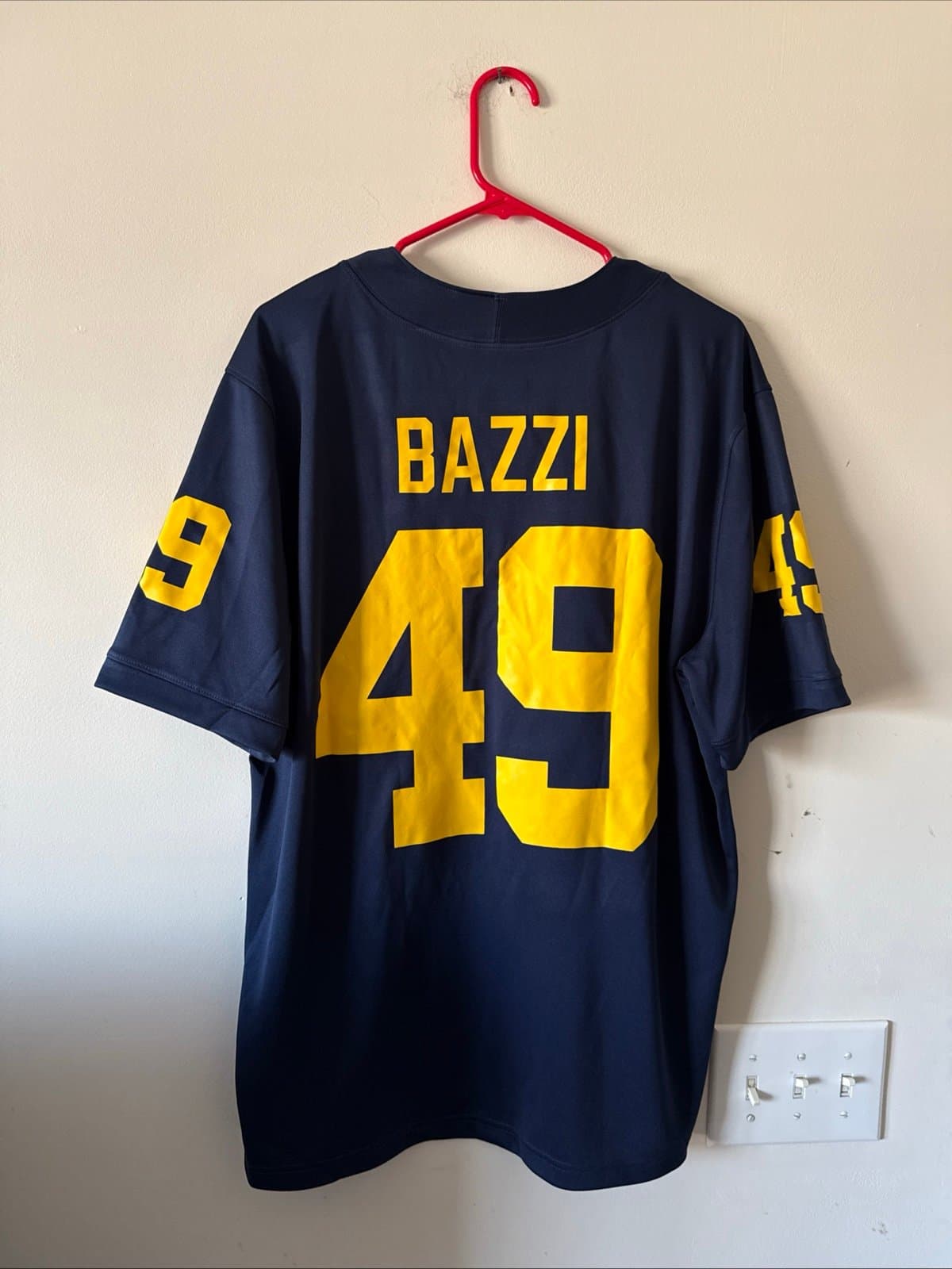 Men’s Jordan Adam Bazzi #49 Michigan Wolverines Football Jersey Sz L - Blue RARE - Thumbnail 7