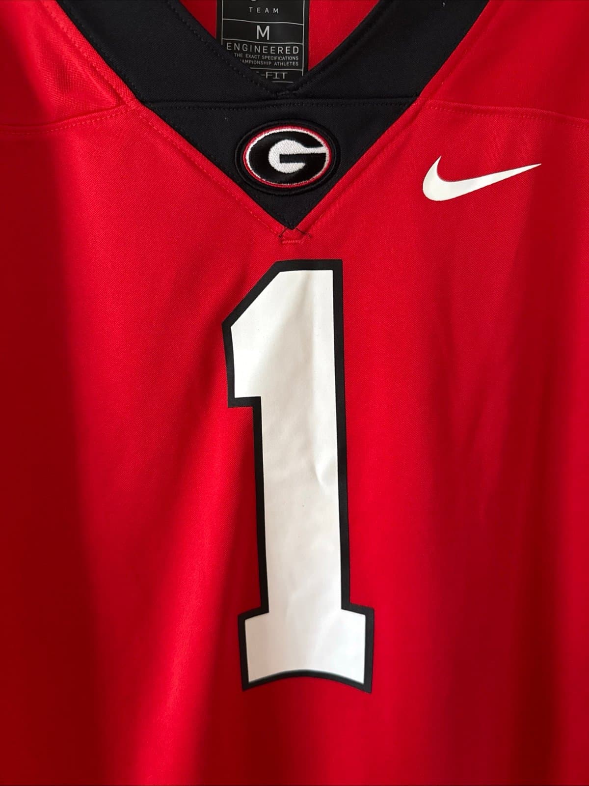 Men’s Nike Trevor Etienne #1 Georgia Bulldogs NCAA Game Jersey Sz M - Red RARE - Thumbnail 2