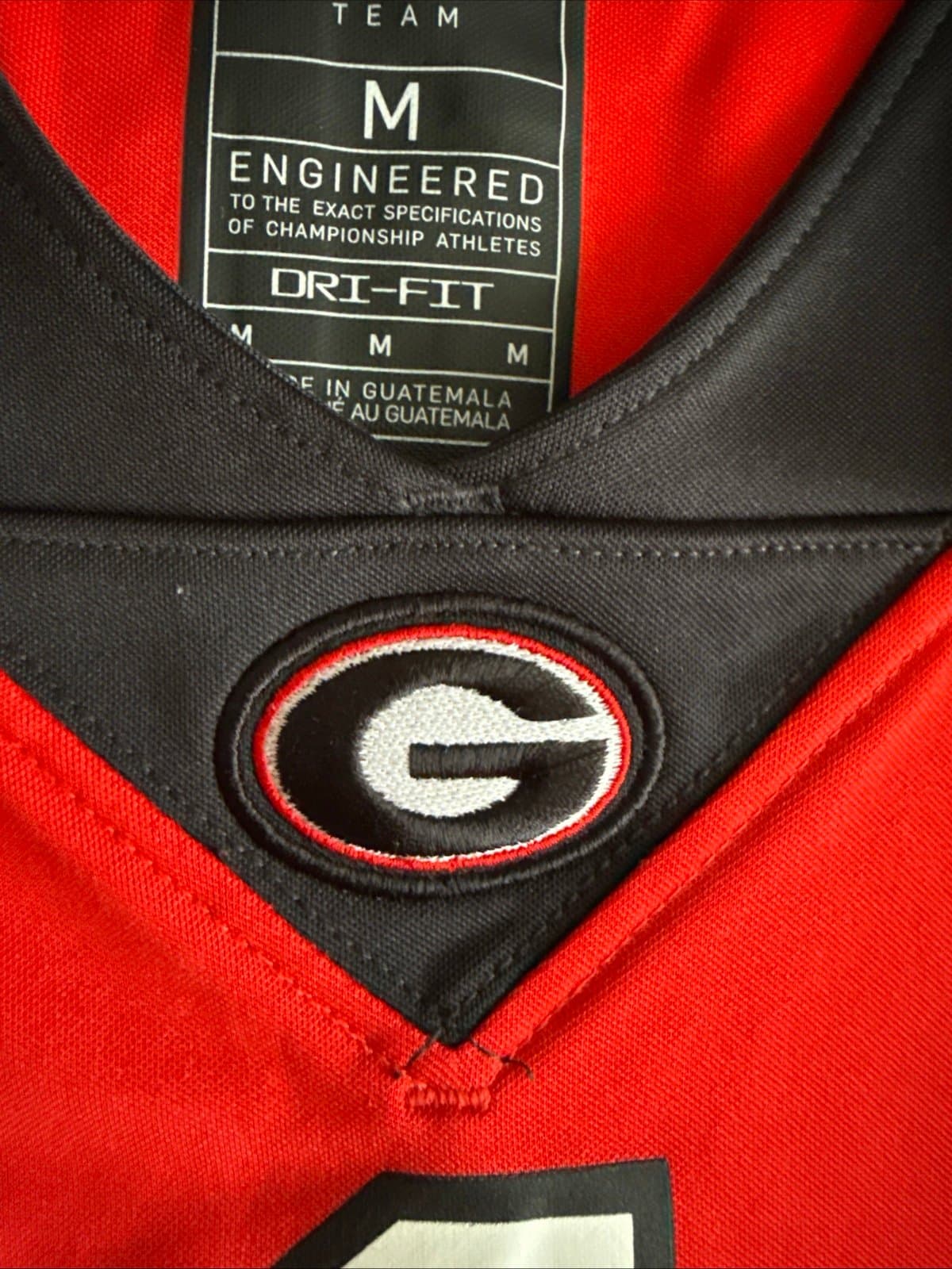 Men’s Nike Trevor Etienne #1 Georgia Bulldogs NCAA Game Jersey Sz M - Red RARE - Thumbnail 5