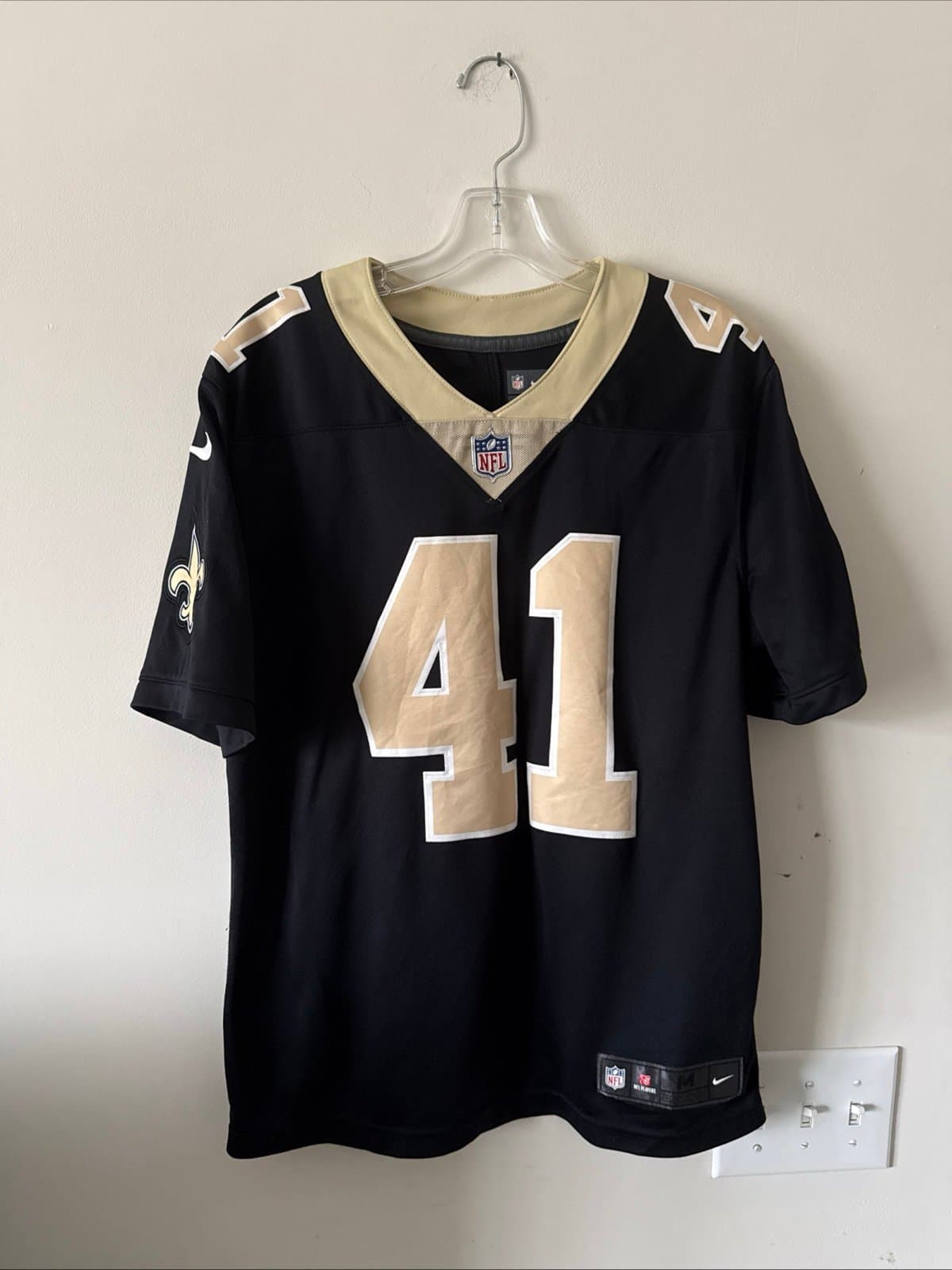Men’s Nike Alvin Kamara #41 New Orleans Saints Vapor Limited Away Jersey Sz M - Image 1