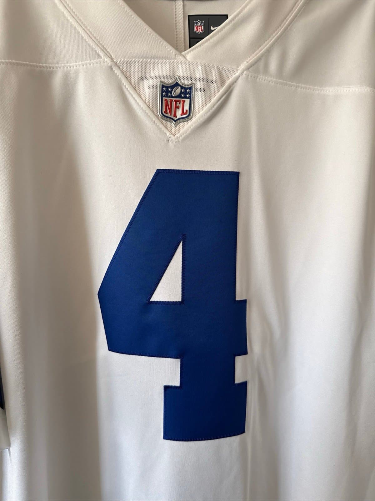 Men’s Nike Dak Prescott #4 Dallas Cowboys VAPOR LIMITED NFL Jersey Sz 3XL White - Thumbnail 2