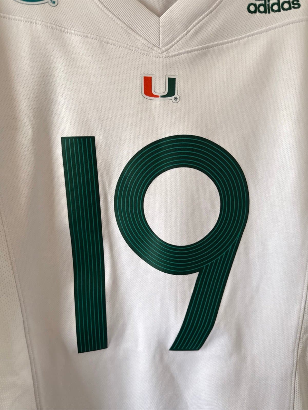 Men’s Adidas Parley University of Miami Hurricanes #19 Football Jersey Sz M RARE - Thumbnail 2