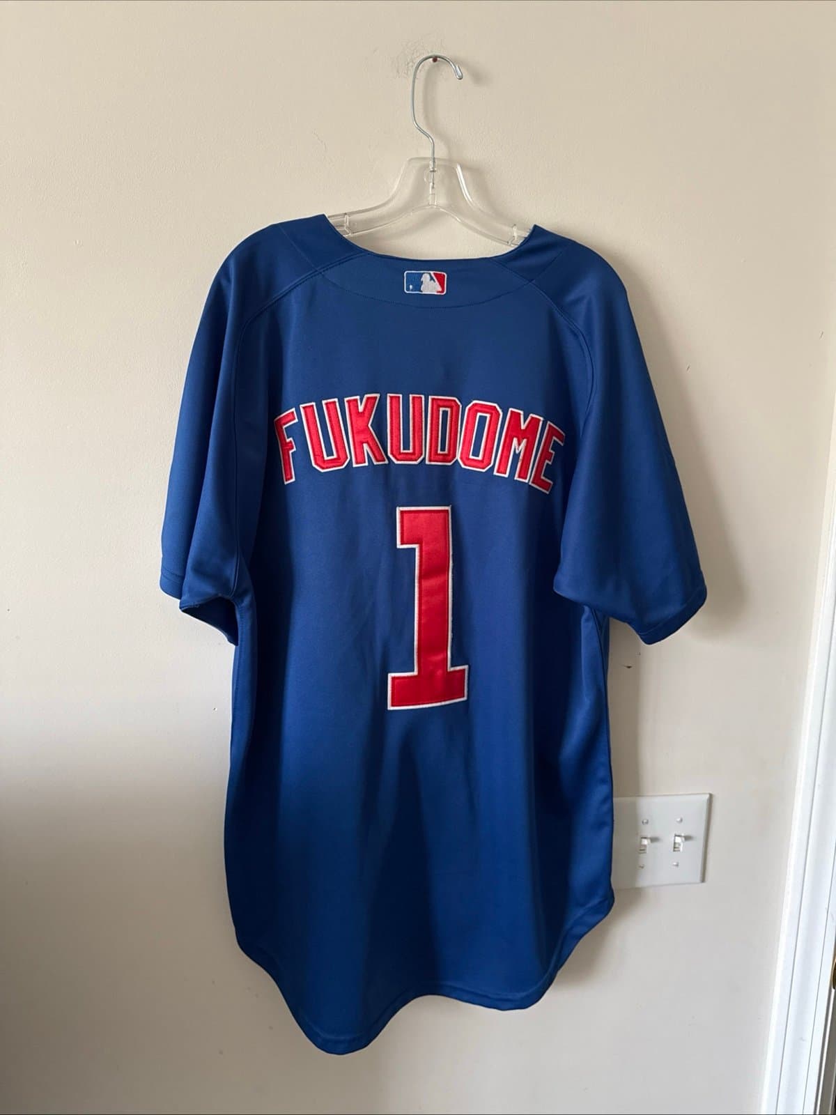Men’s Majestic Kosuke Fukudome #1 Jersey MLB Chicago Cubs Baseball Sz 52 - Blue - Thumbnail 5