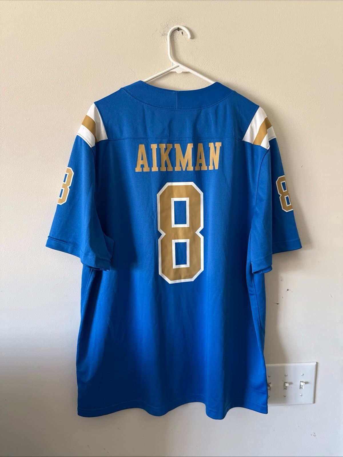 Men's Jordan Troy Aikman #8 UCLA Bruins NCAA Game Jersey Sz XL - Blue RARE - Thumbnail 6