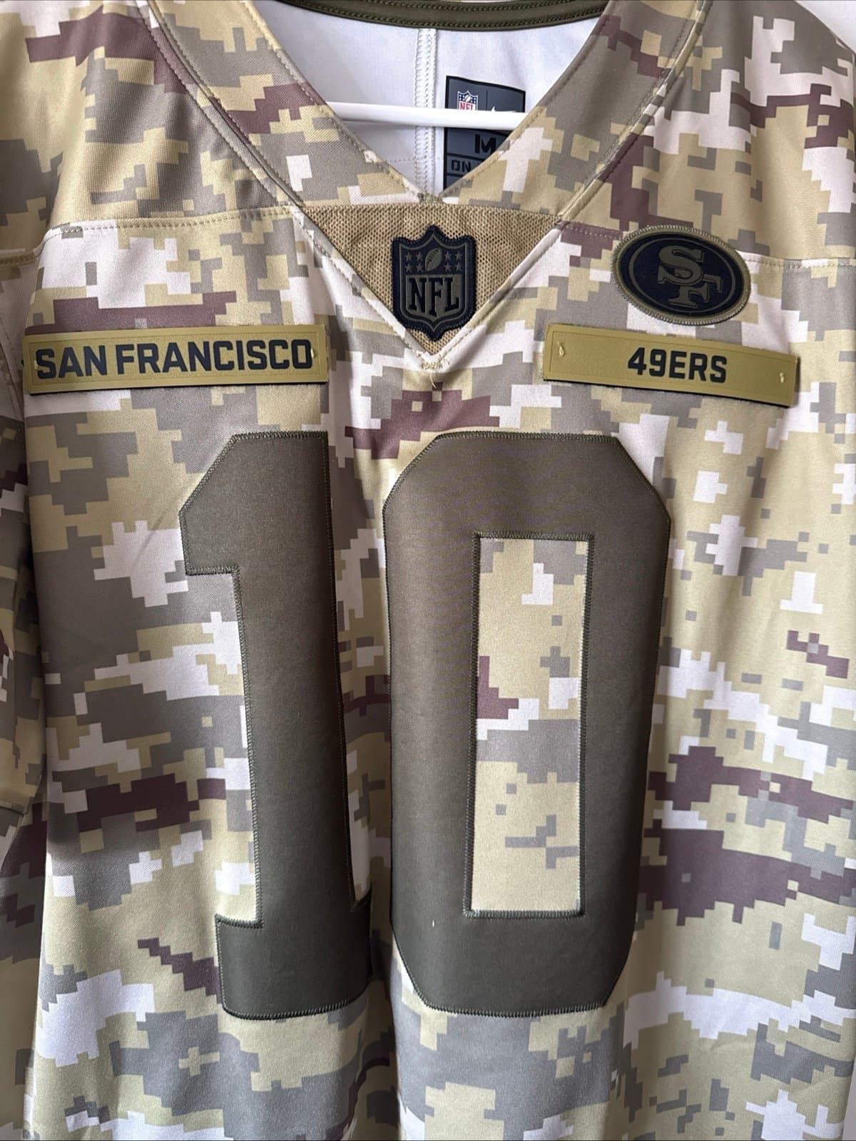 Men's Nike Jimmy Garoppolo #10 SF 49ers 2018 Salute To Service Jersey Sz M RARE - Thumbnail 2