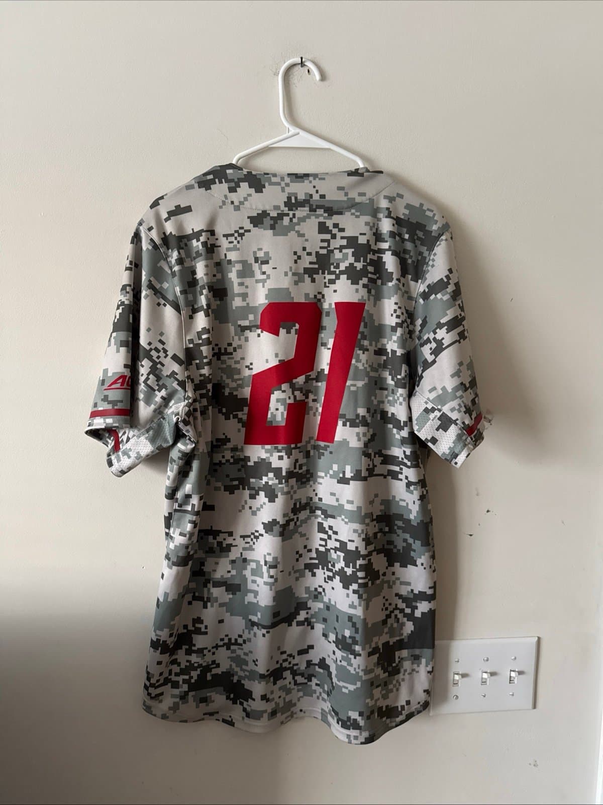 Men's adidas NC State Wolfpack #21 Replica Baseball NCAA Jersey Sz M - Camo RARE - Thumbnail 6