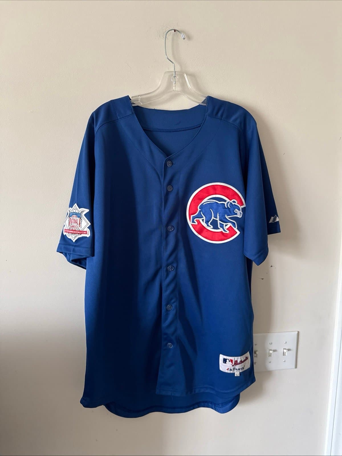 Men’s Majestic Kosuke Fukudome #1 Jersey MLB Chicago Cubs Baseball Sz 52 - Blue - Image 1