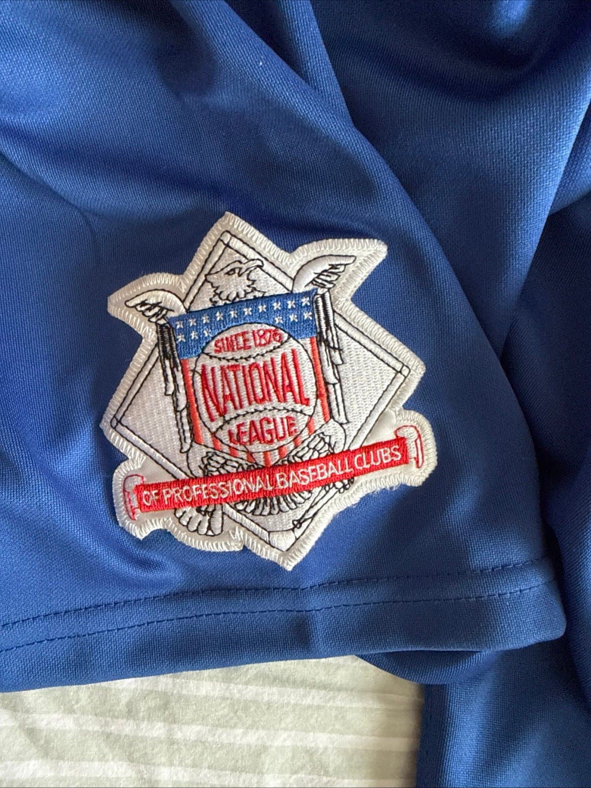 Men’s Majestic Kosuke Fukudome #1 Jersey MLB Chicago Cubs Baseball Sz 52 - Blue - Thumbnail 4