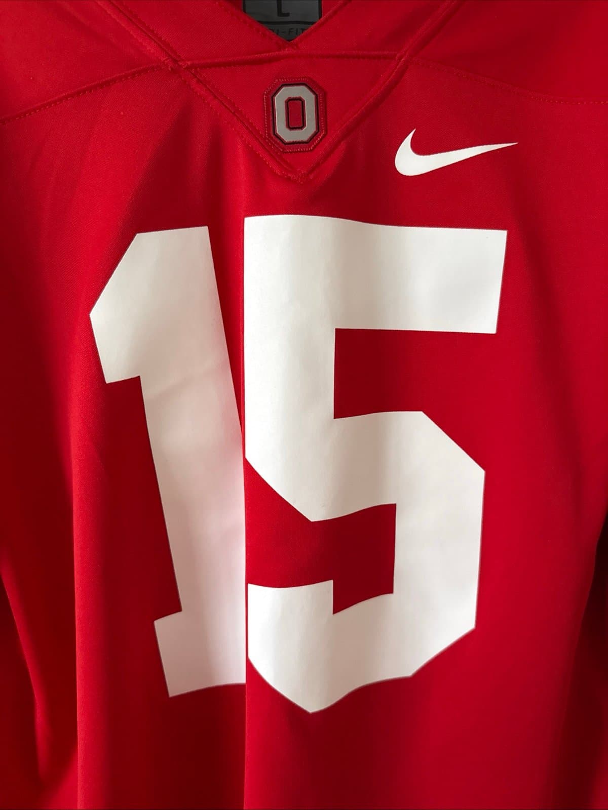 Men’s Nike Ezekiel Elliott #15 Ohio State Buckeyes Game Jersey Sz L - Red RARE - Thumbnail 2