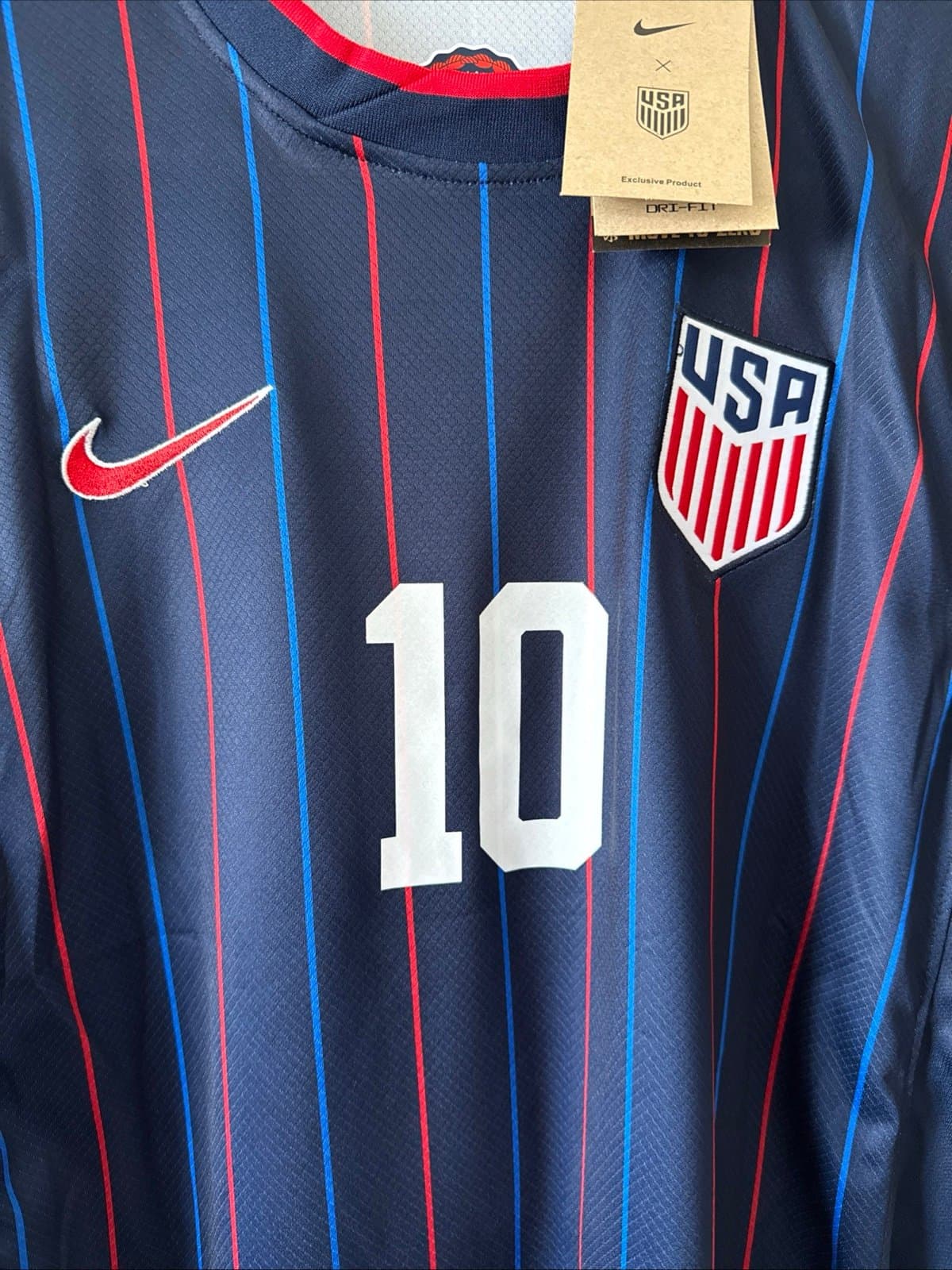 Men's Nike Christian Pulisic #10 USMNT 2025 Stadium Away Jersey Sz L - NWT RARE - Thumbnail 2