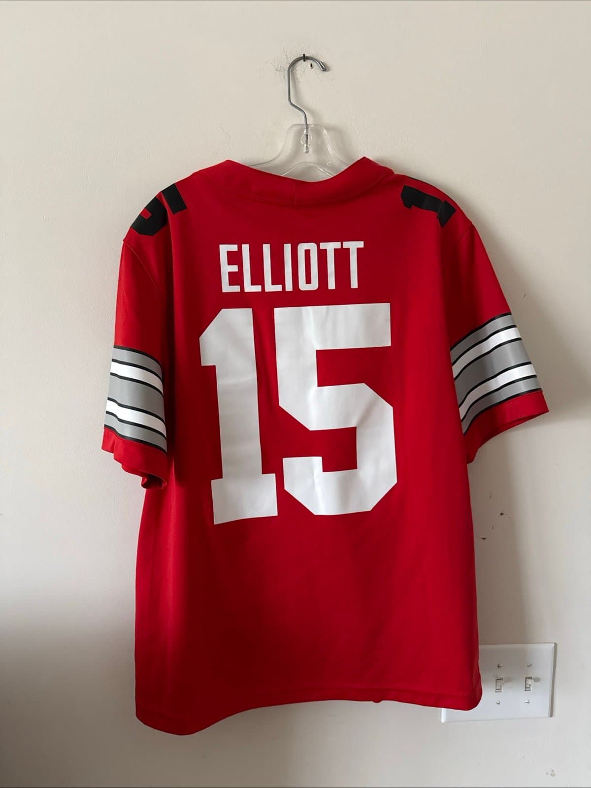 Men’s Nike Ezekiel Elliott #15 Ohio State Buckeyes Game Jersey Sz L - Red RARE - Thumbnail 6