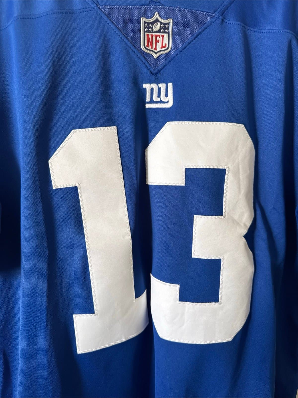 Men’s Nike ODELL BECKHAM JR #13 NY Giants Vapor Limited Jersey Sz M - Blue RARE - Thumbnail 2