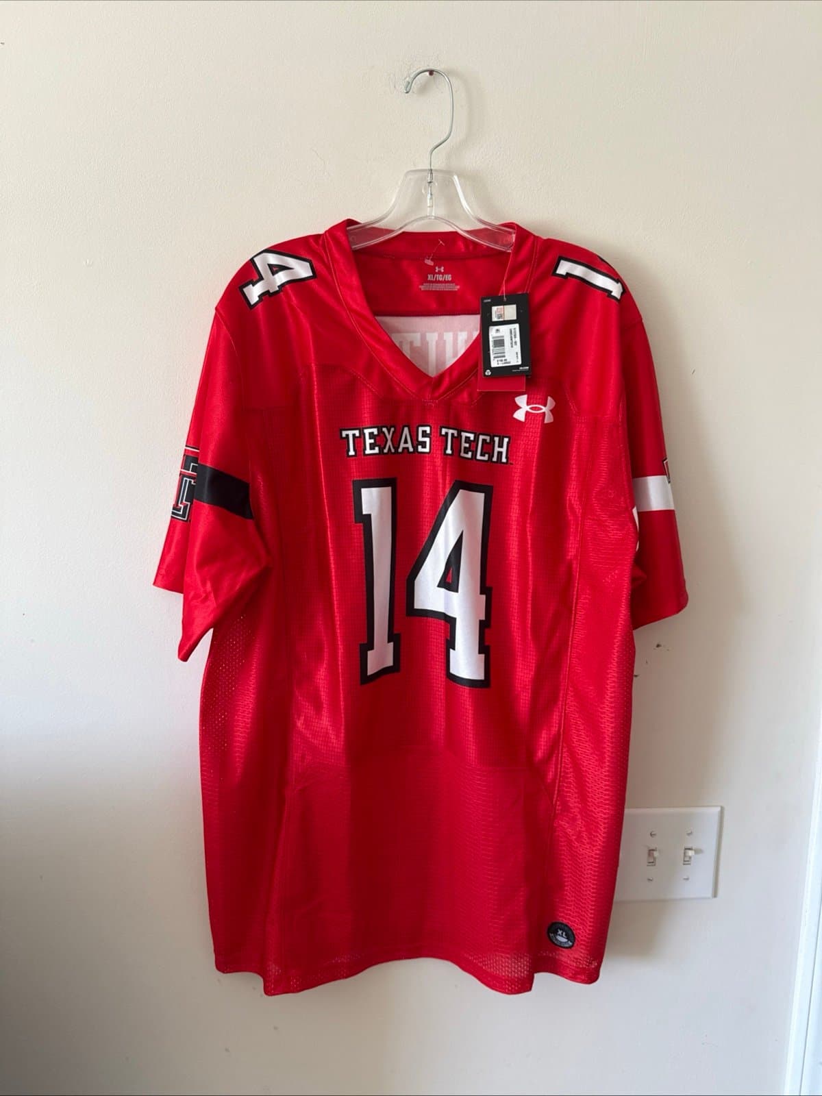 Men’s Under Armour Xavier White #14 Texas Tech Red Raiders Jersey Sz XL - NWT - Image 1