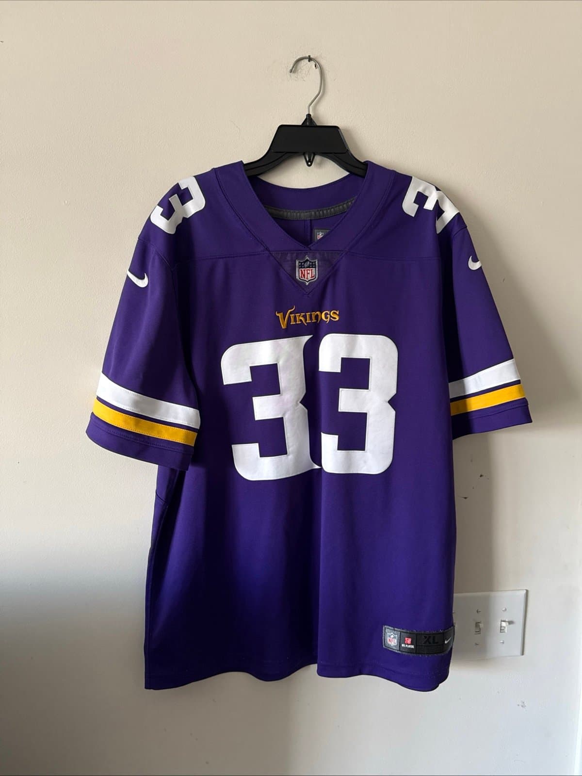 Men’s Nike DALVIN COOK #33 MINNESOTA VIKINGS Vapor Limited Jersey Sz XL - Purple - Image 1
