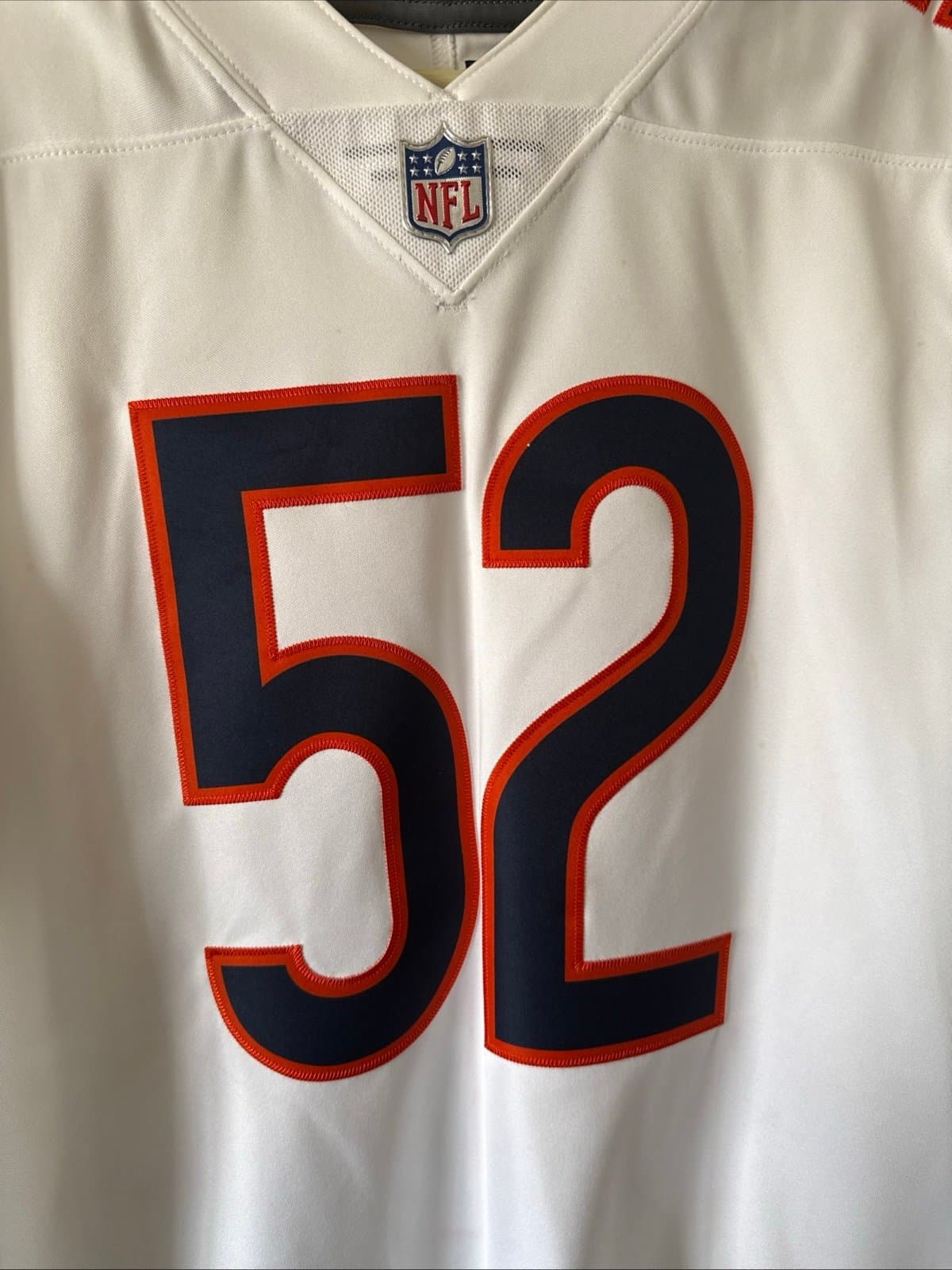 Men’s Nike Khalil Mack #52 Chicago Bears Vapor Limited Jersey Sz M - White RARE - Thumbnail 2