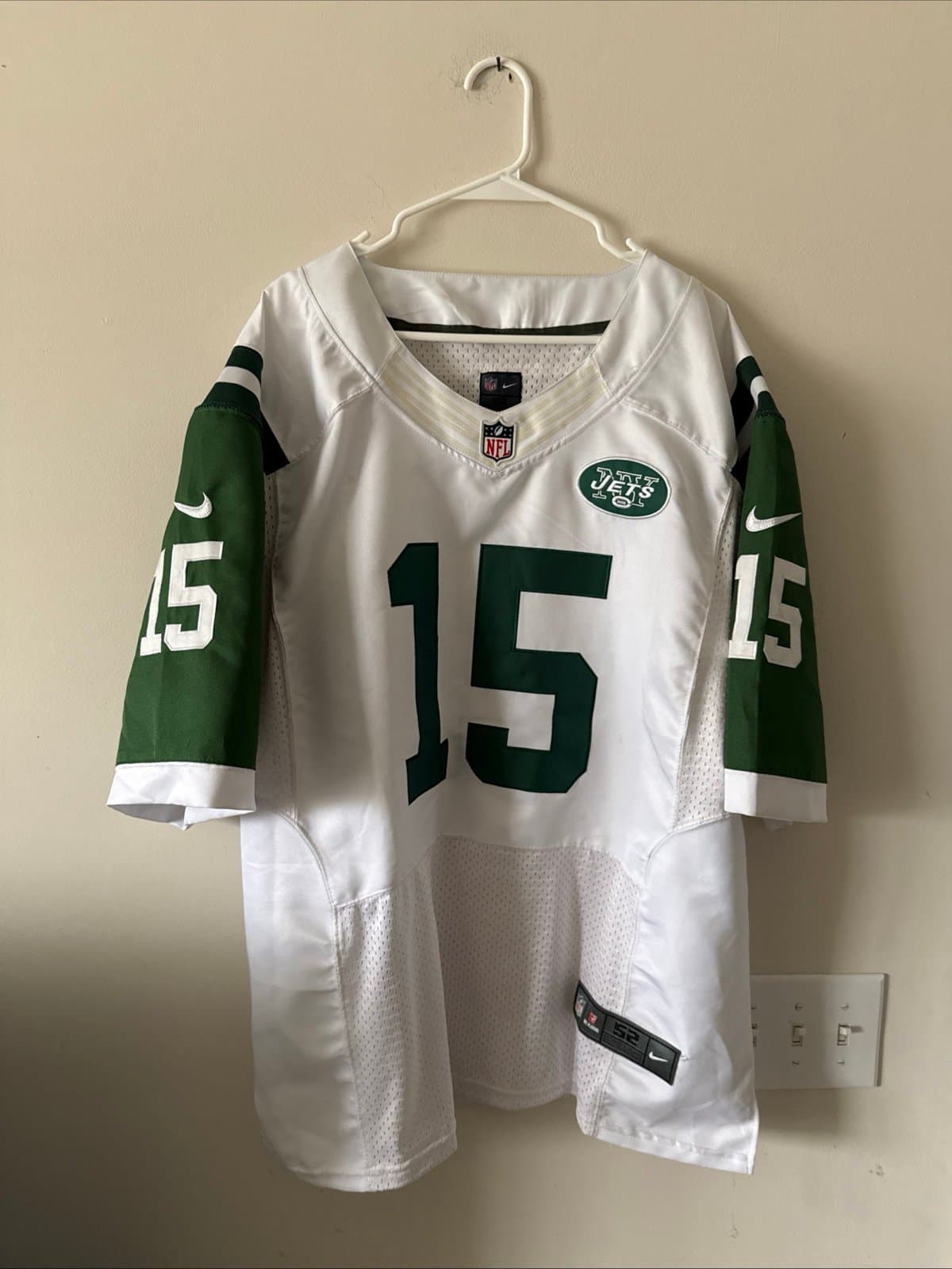 Men’s Nike Brandon Marshall #15 New York Jets NFL Jersey Sz 52 - White RARE - Image 1