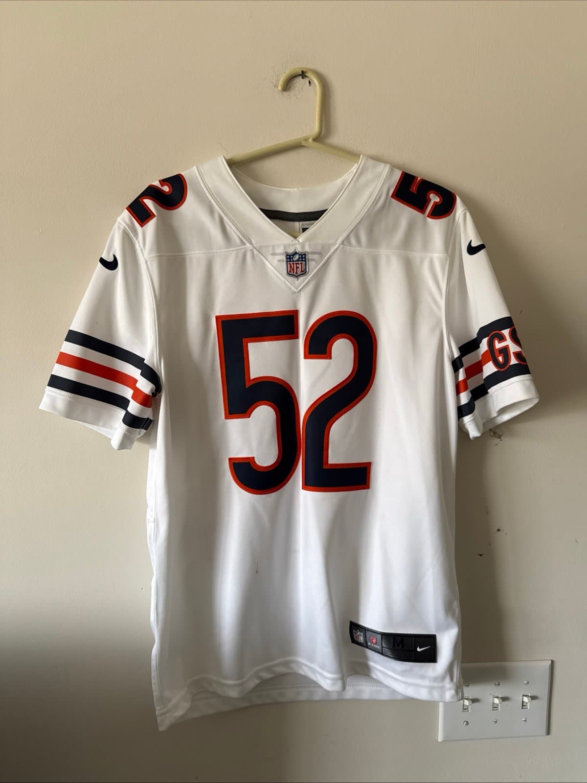 Men’s Nike Khalil Mack #52 Chicago Bears Vapor Limited Jersey Sz M - White RARE - Image 1