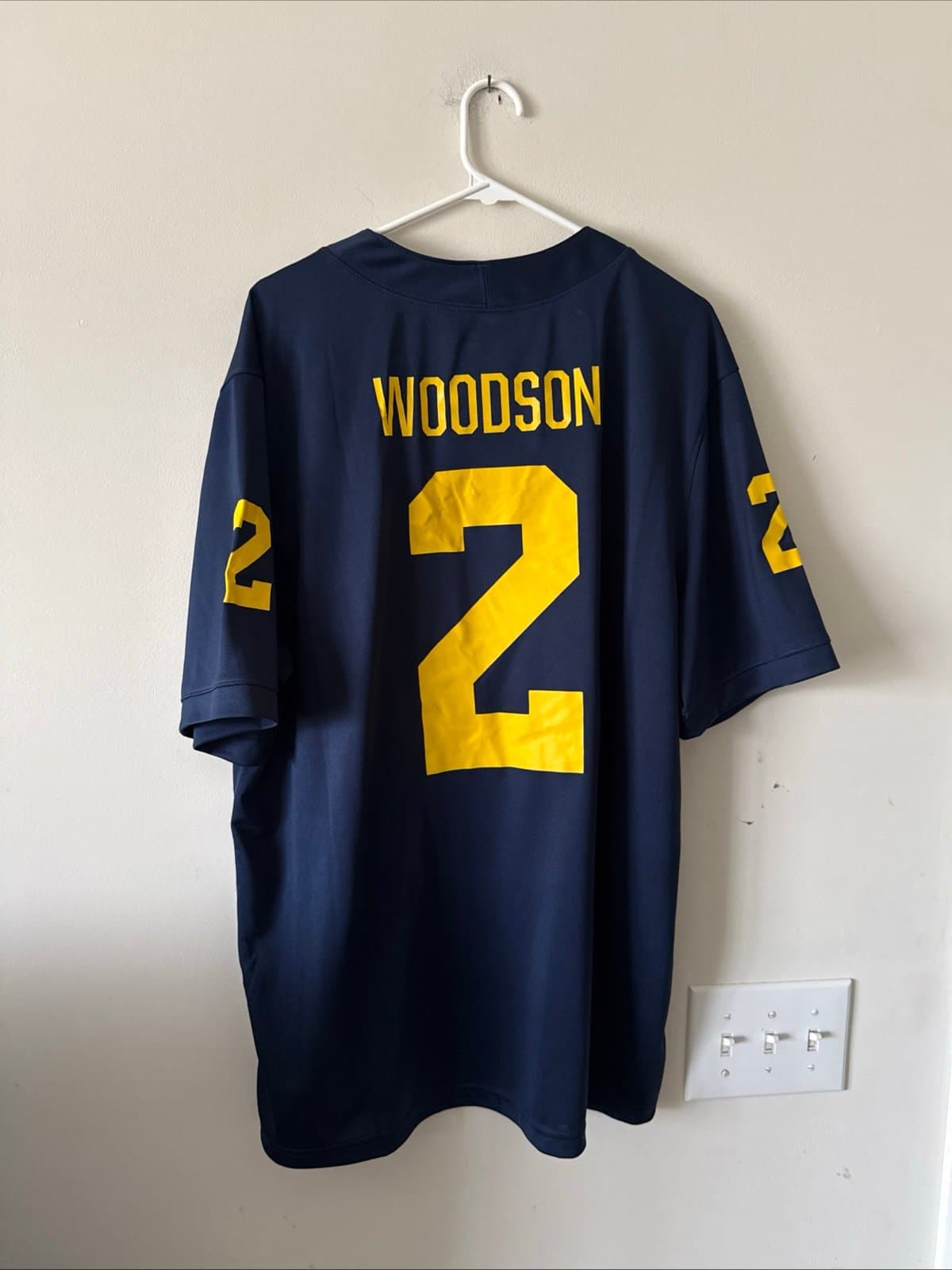 Men’s Nike Charles Woodson #2 Michigan Wolverines NCAA Jersey Sz XL - Blue RARE - Thumbnail 6