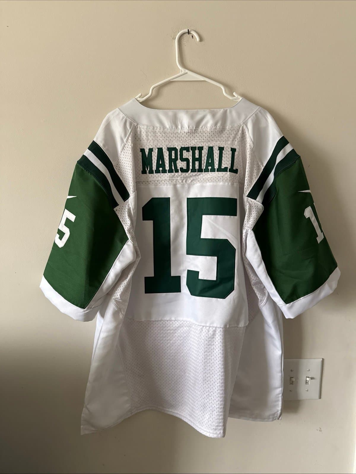 Men’s Nike Brandon Marshall #15 New York Jets NFL Jersey Sz 52 - White RARE - Thumbnail 7