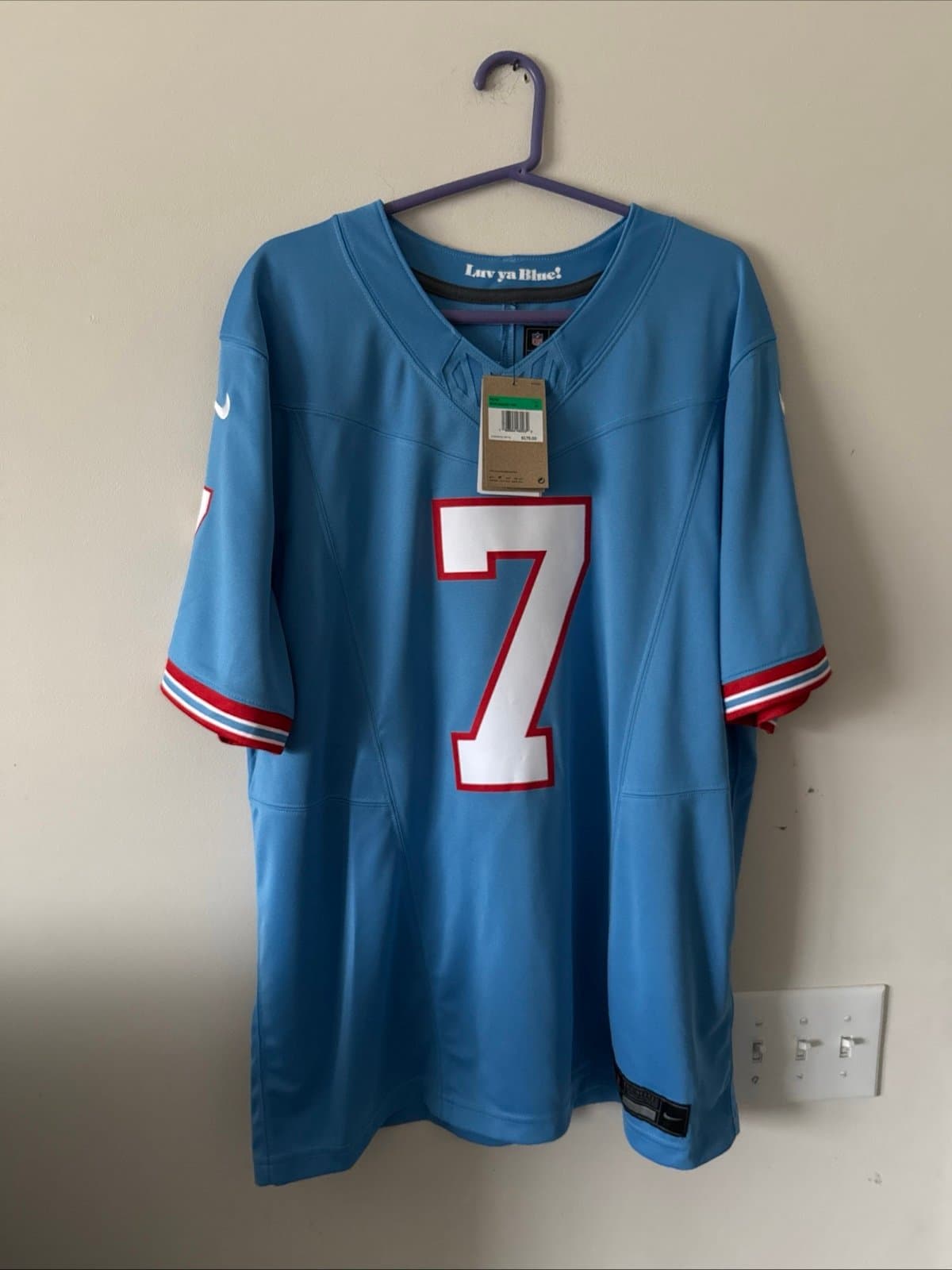 Men’s Nike Malik Willis #7 Tennessee Titans Vapor Lmtd Jersey Sz XL - Blue NWT - Image 1