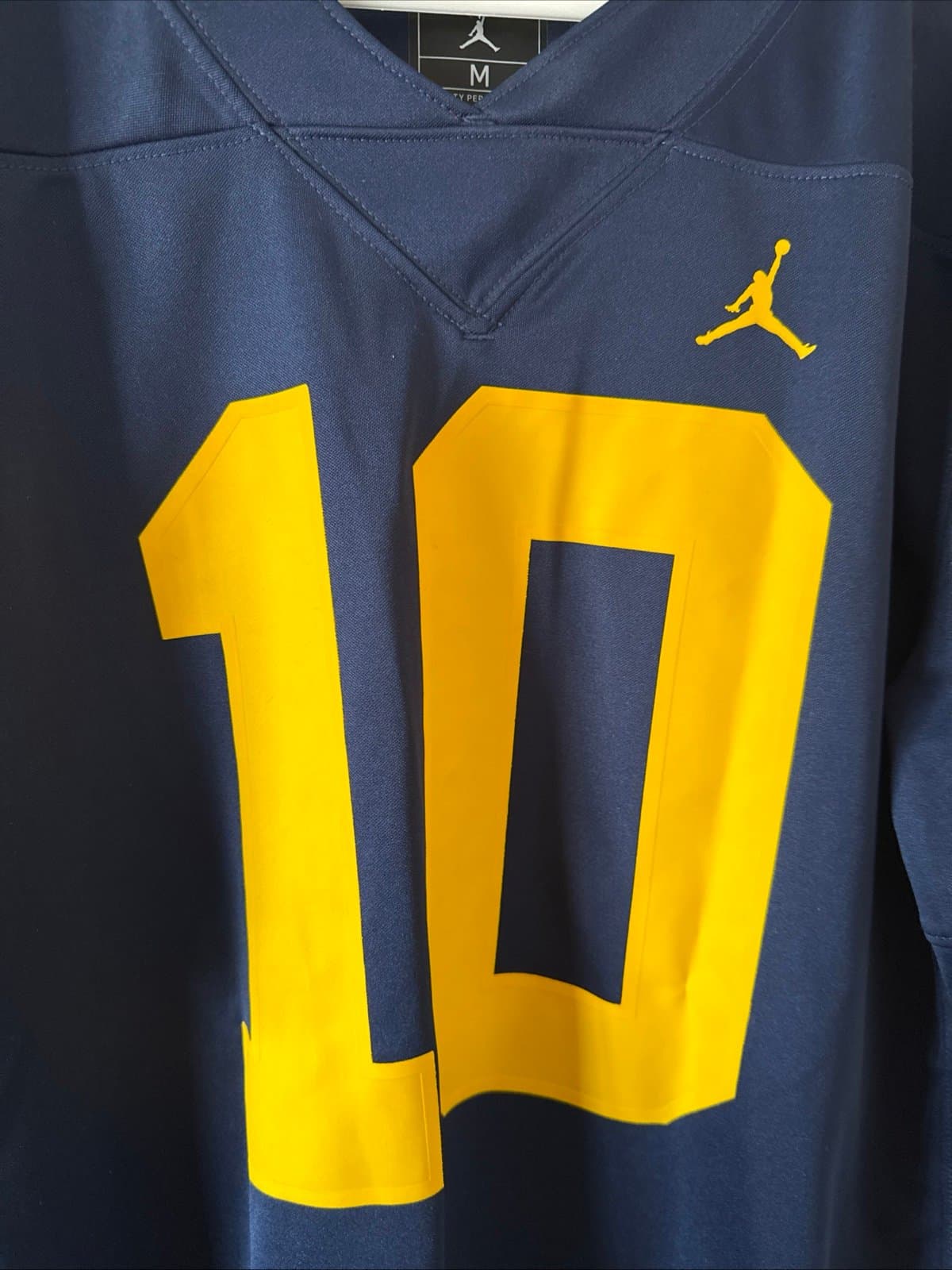 Men’s Jordan Tom Brady #10 Michigan Wolverines NCAA Game Jersey Sz M - Blue RARE - Thumbnail 2