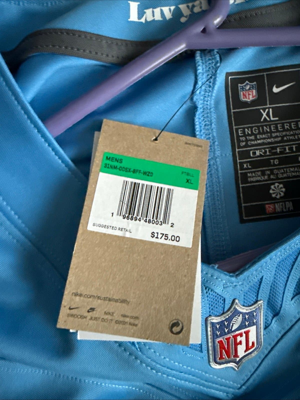 Men’s Nike Malik Willis #7 Tennessee Titans Vapor Lmtd Jersey Sz XL - Blue NWT - Thumbnail 5