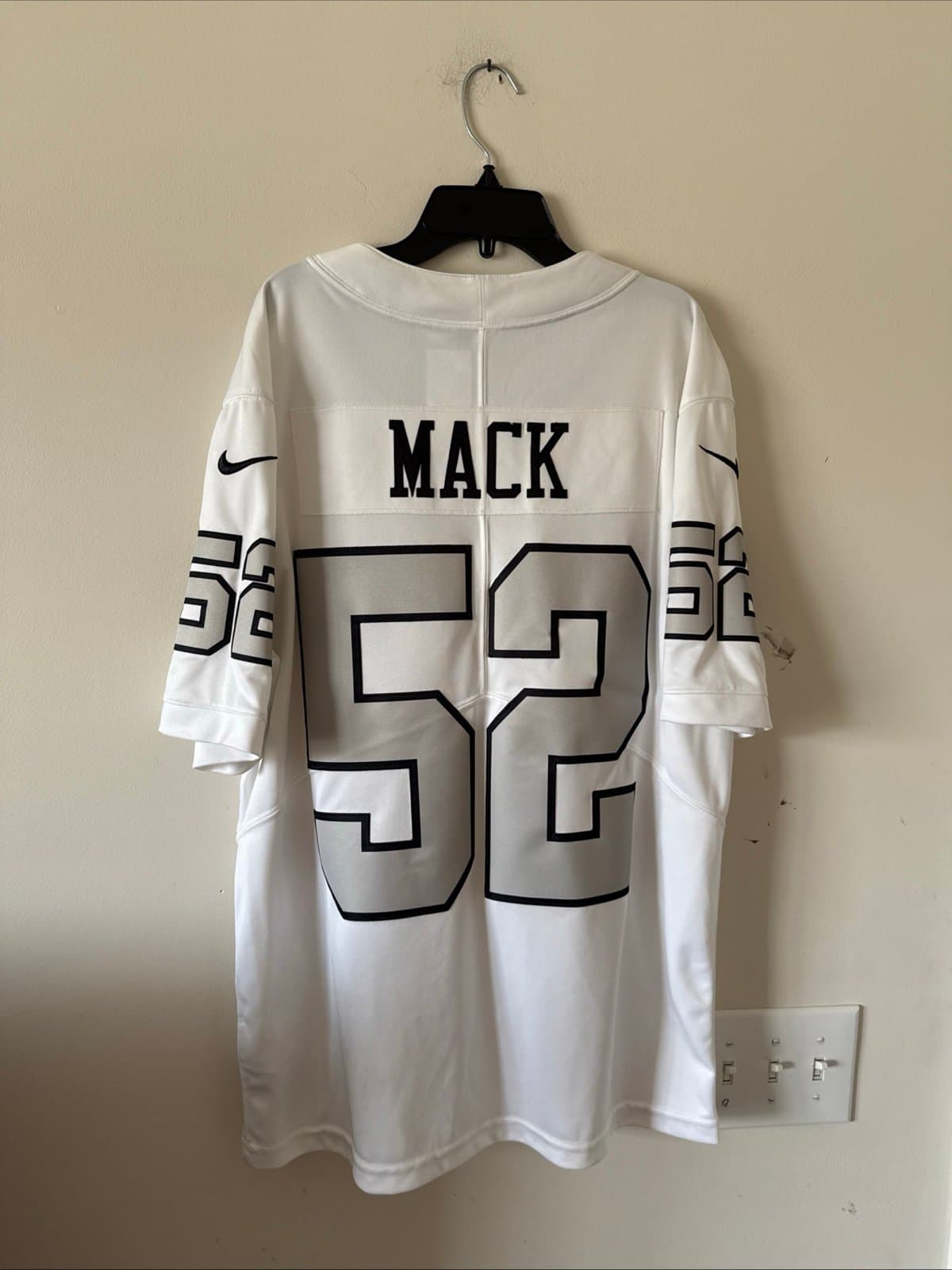 Men’s Nike Khalil Mack #52 Las Vegas Raiders Vapor Lmtd Jersey Sz L - White RARE - Thumbnail 6