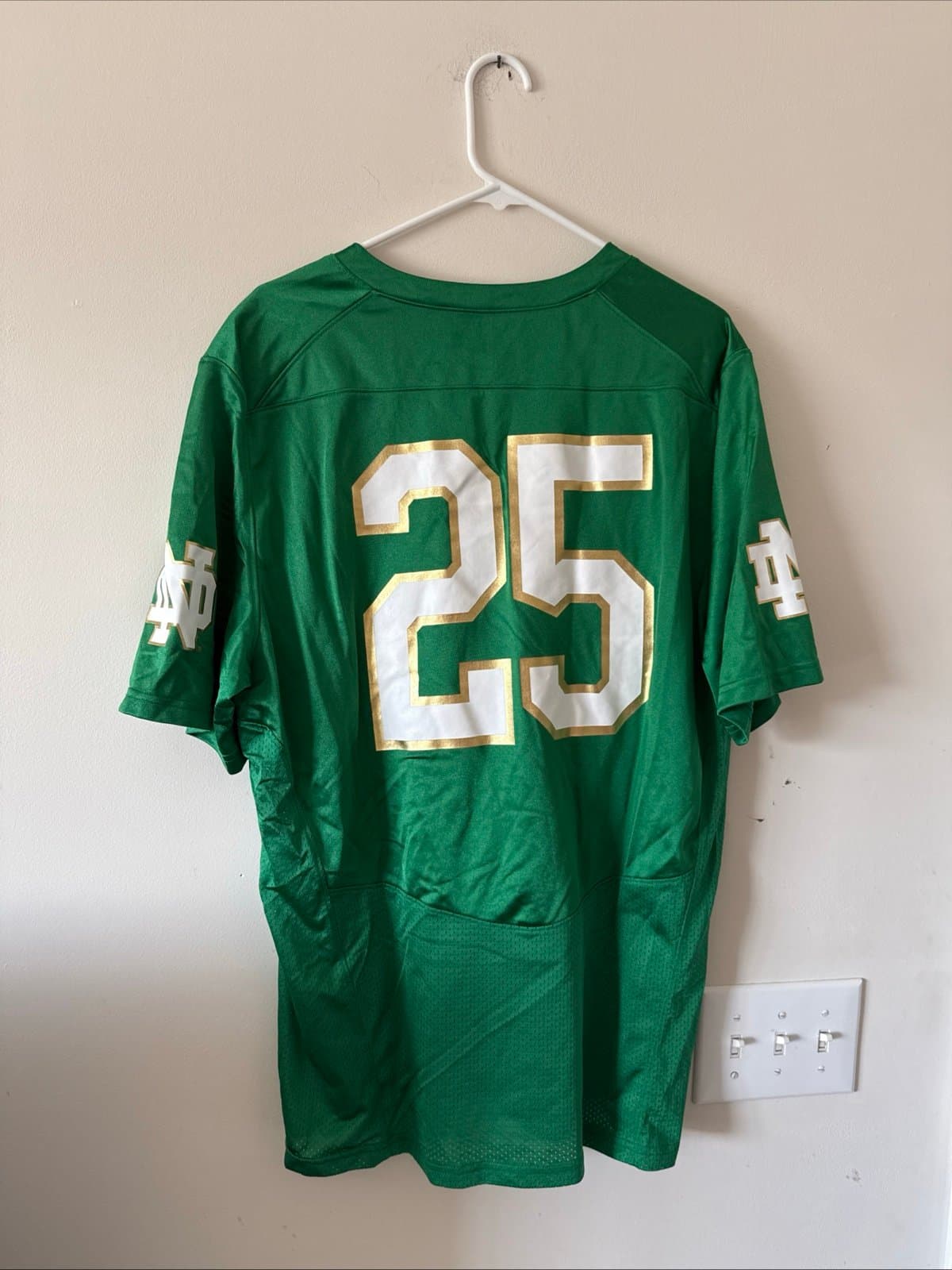 Men’s Under Armour Notre Dame Fighting Irish #25 Jersey SZ L - Green RARE - Thumbnail 7