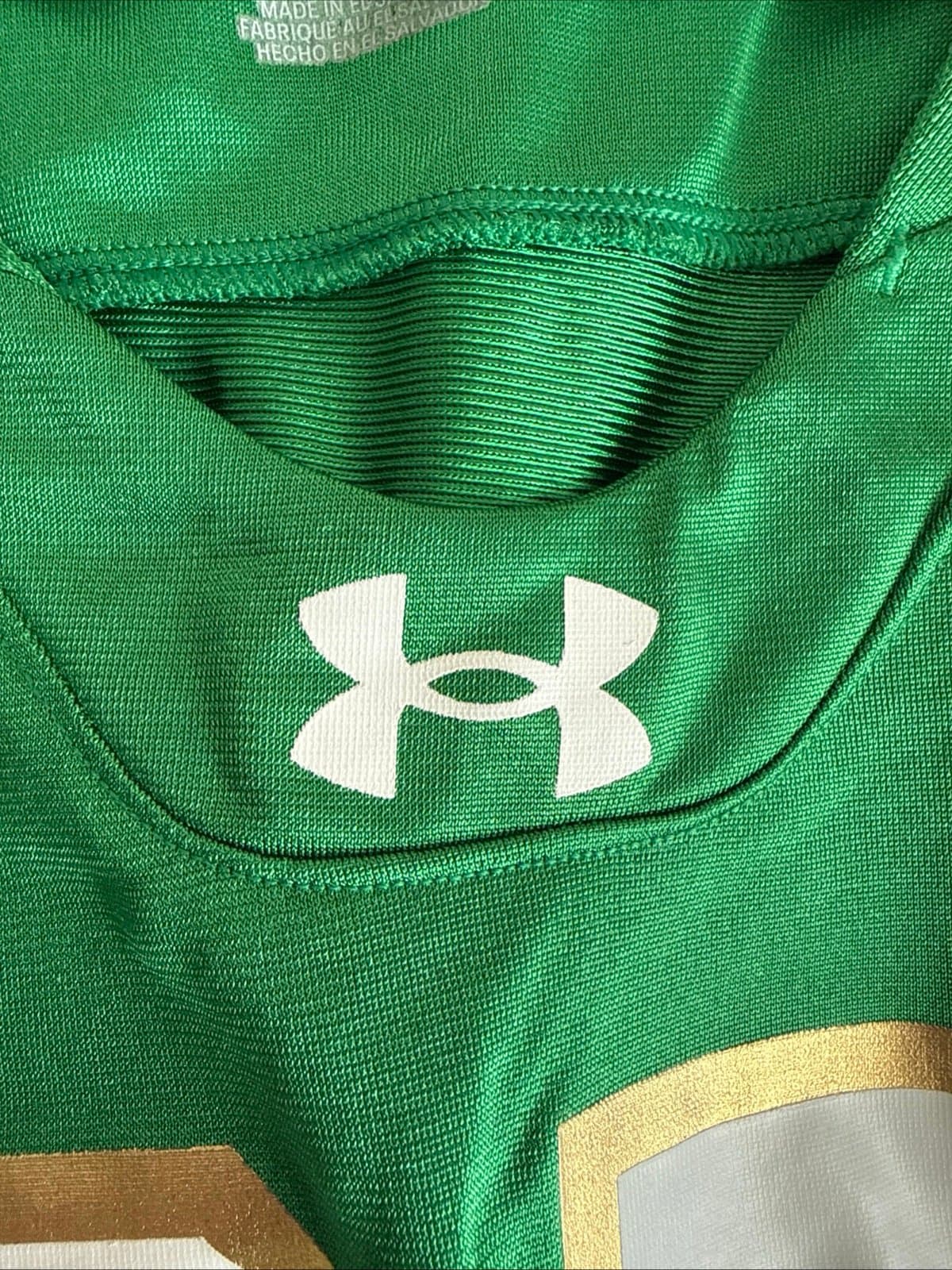 Men’s Under Armour Notre Dame Fighting Irish #25 Jersey SZ L - Green RARE - Thumbnail 5