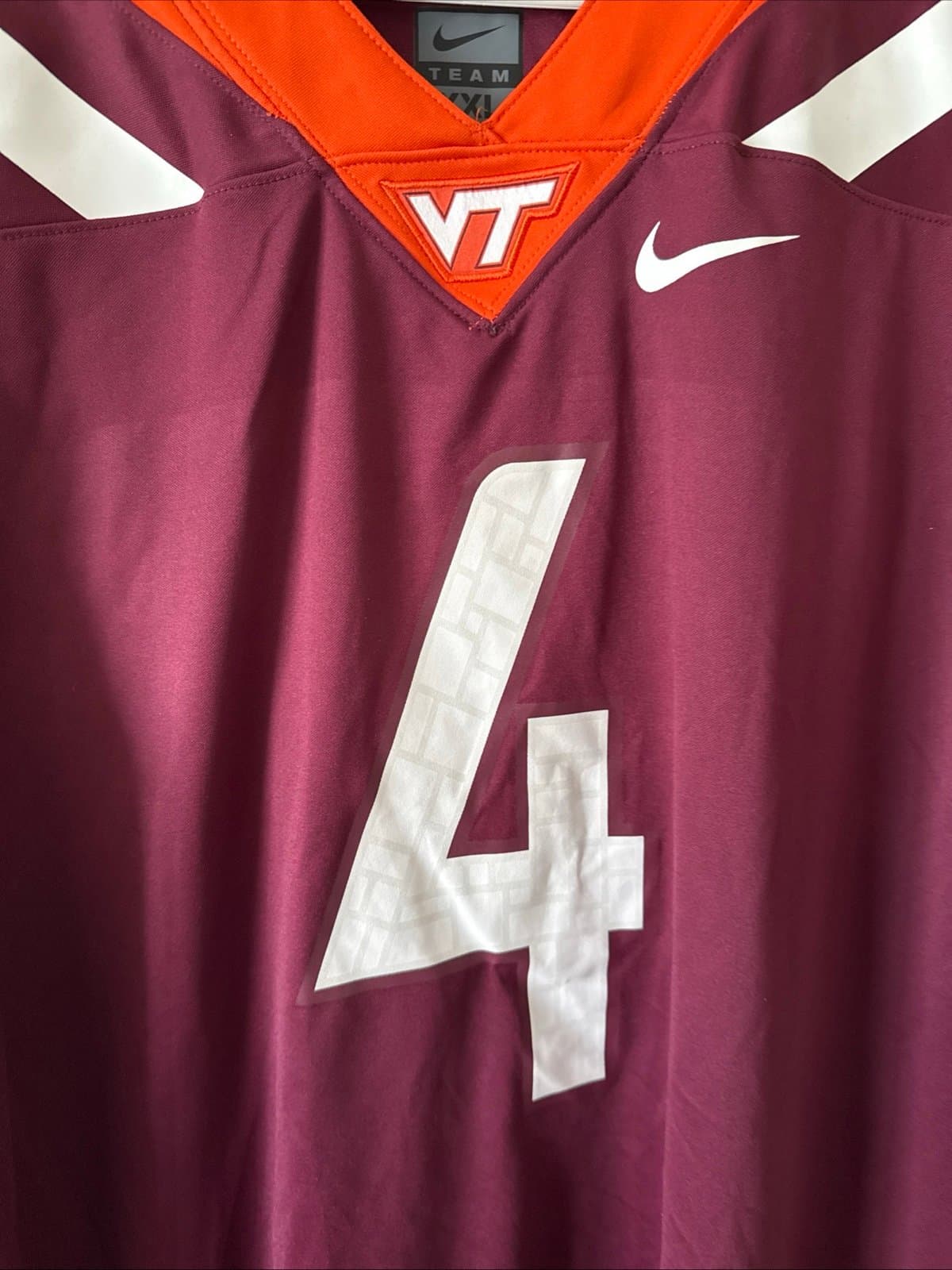 Men’s Nike Chance Fitzgerald #4 Virginia Tech Hokies NCAA Jersey Sz 2XL - RARE - Thumbnail 2