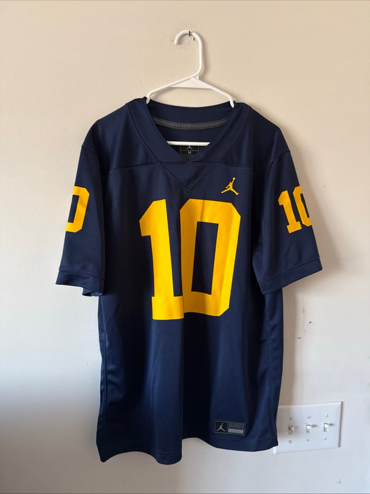 Men’s Jordan Tom Brady #10 Michigan Wolverines NCAA Game Jersey Sz M - Blue RARE