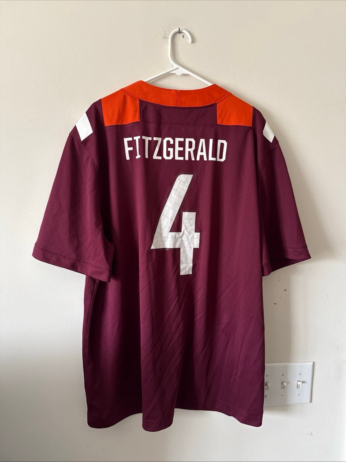 Men’s Nike Chance Fitzgerald #4 Virginia Tech Hokies NCAA Jersey Sz 2XL - RARE - Thumbnail 7