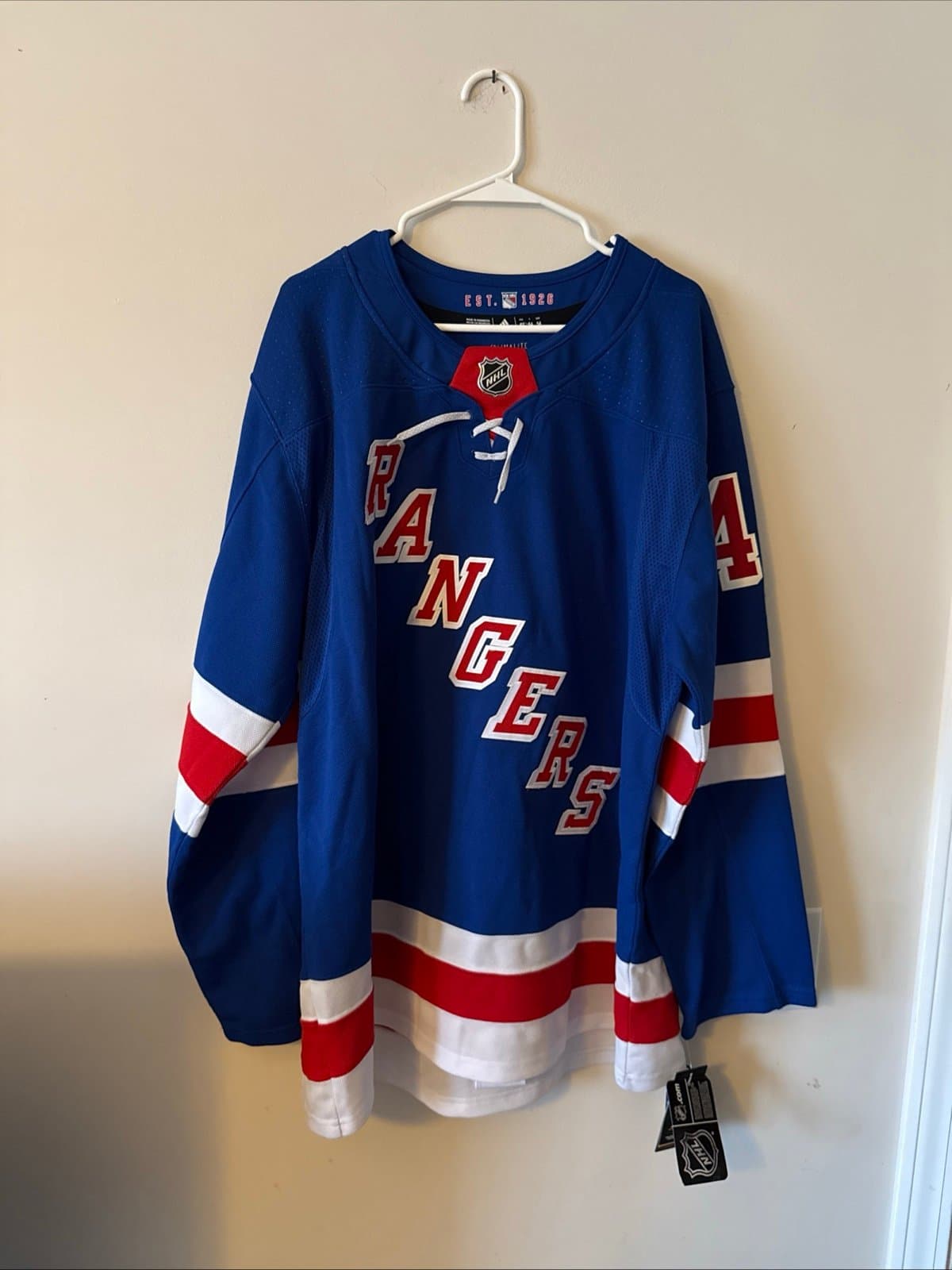 Men’s adidas New York Rangers Neil Pionk #44 NHL Jersey Sz 54 - Blue NWT - Image 1