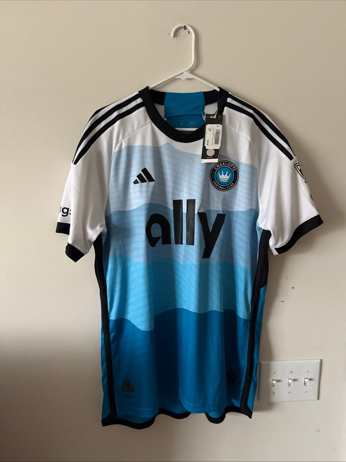 Men’s adidas Ben Bender #15 Charlotte FC 2024/25 MLS Jersey Sz XL - White NWT - Image 1