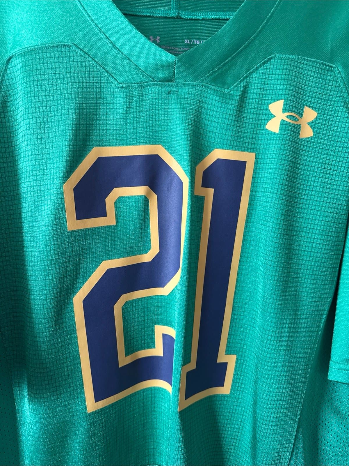 Men's Under Armour Notre Dame Fighting Irish #21 Football Jersey Sz XL - RARE - Thumbnail 2
