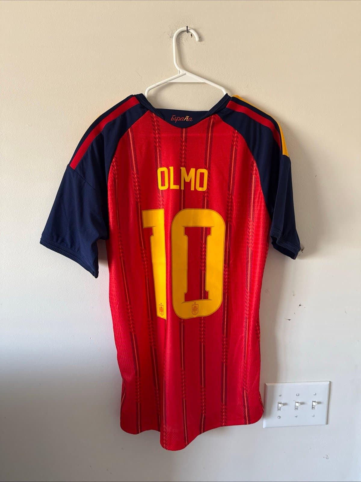 Men's adidas Dani Olmo #10 Spain Home Authentic Jersey 2026 WC Sz XL - NWT RARE - Thumbnail 7