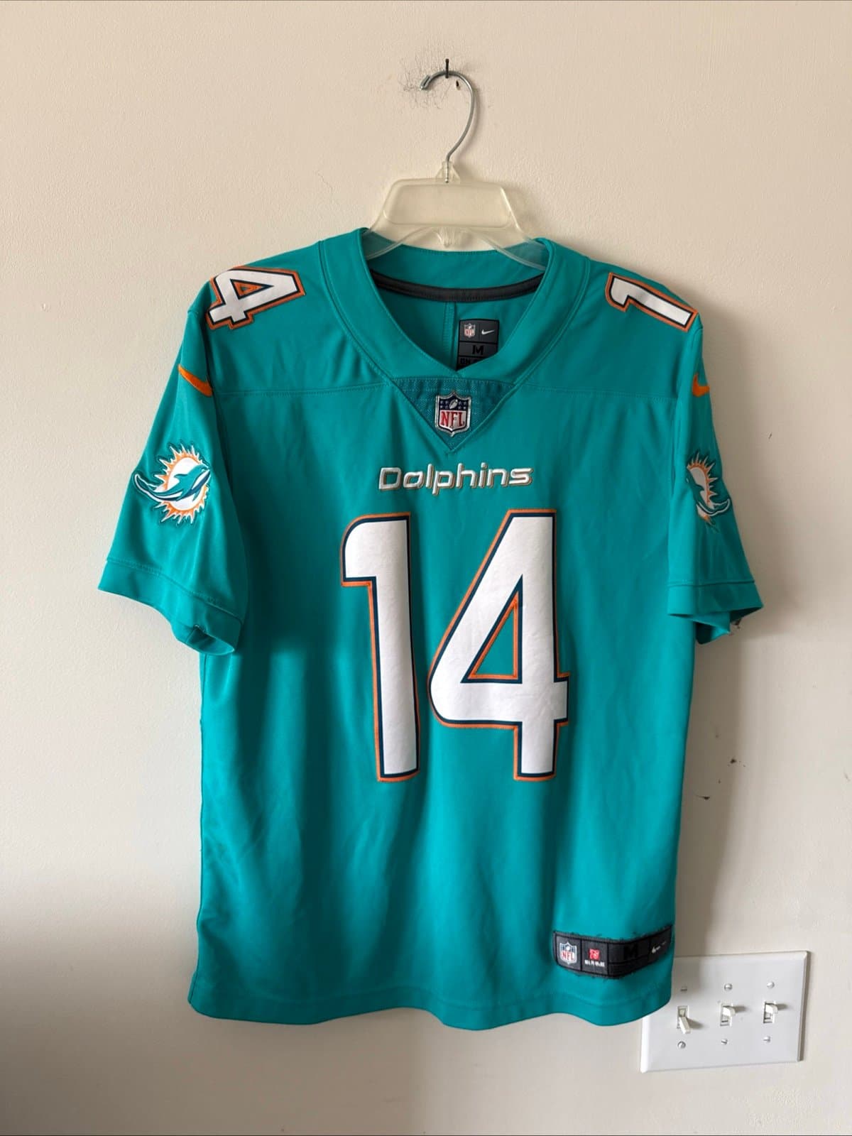 Men’s Nike Jarvis Landry #14 Miami Dolphins Vapor Limited NFL Jersey Sz M - RARE - Image 1