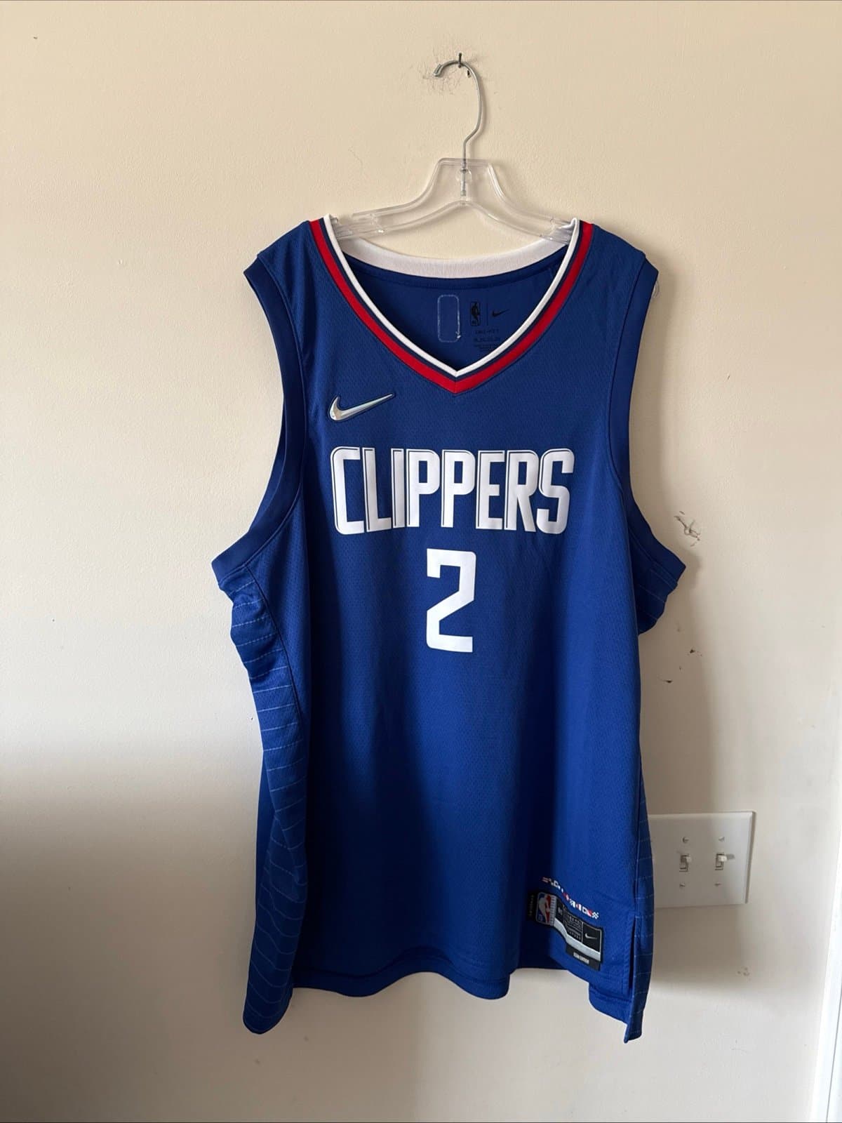 Men’s Nike Kawhi Leonard #2 LA Clippers 75th Anniv NBA Jersey Sz 60 - Blue