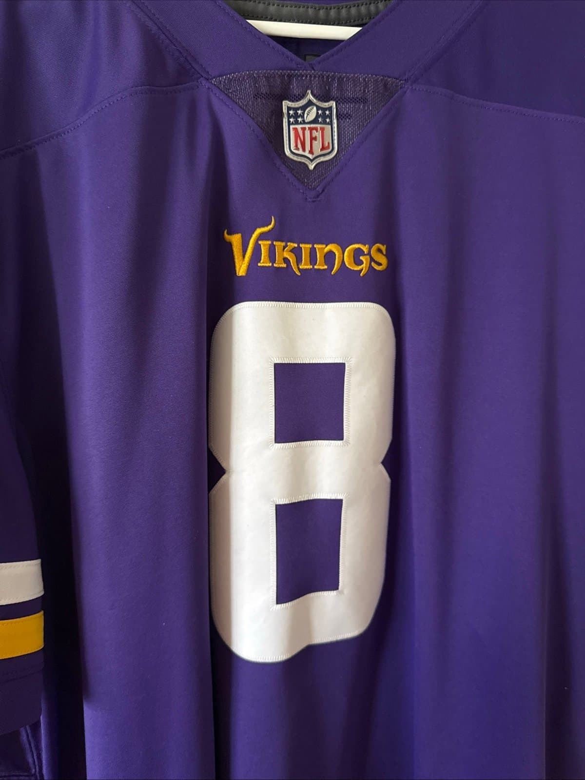 Men’s Nike Sam Bradford #8 Minnesota Vikings Vapor Lmtd Jersey Sz 2XL - Purple - Thumbnail 2