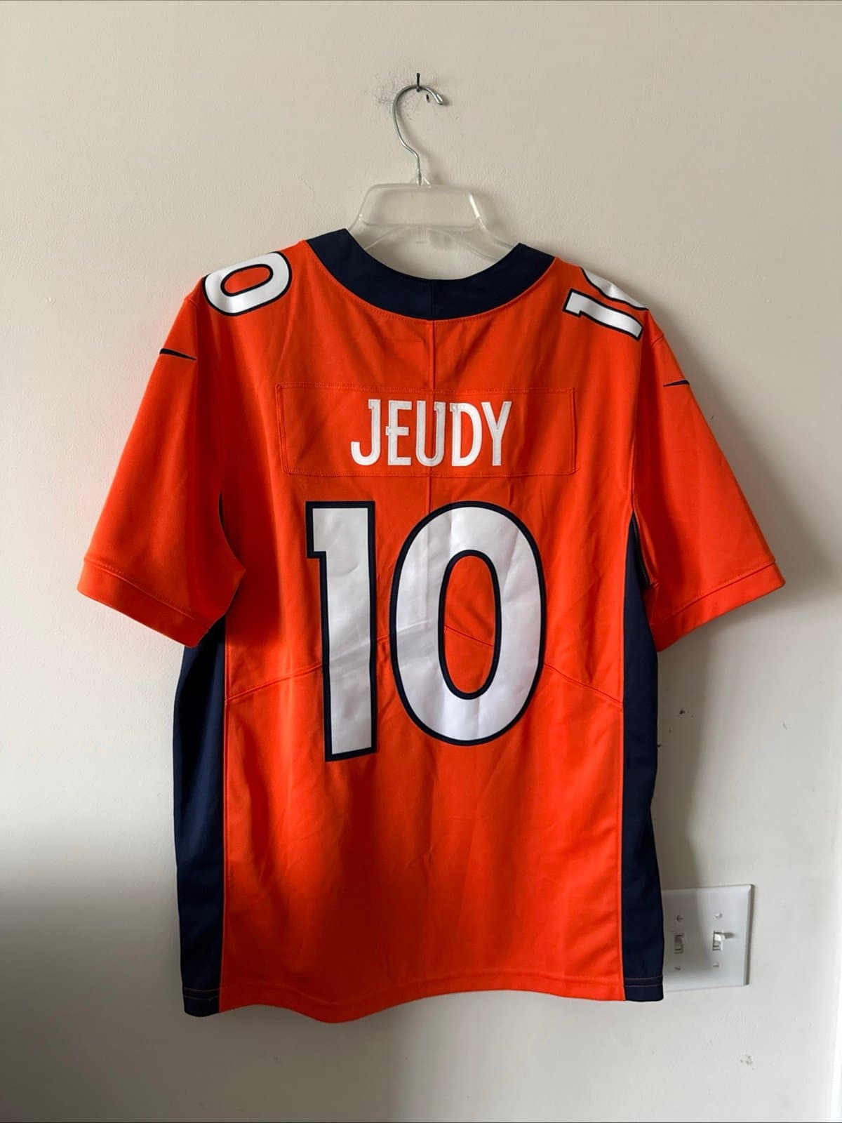 Men’s Nike Jerry Jeudy #10 Denver Broncos Vapor Limited Jersey Sz L Orange RARE - Thumbnail 6