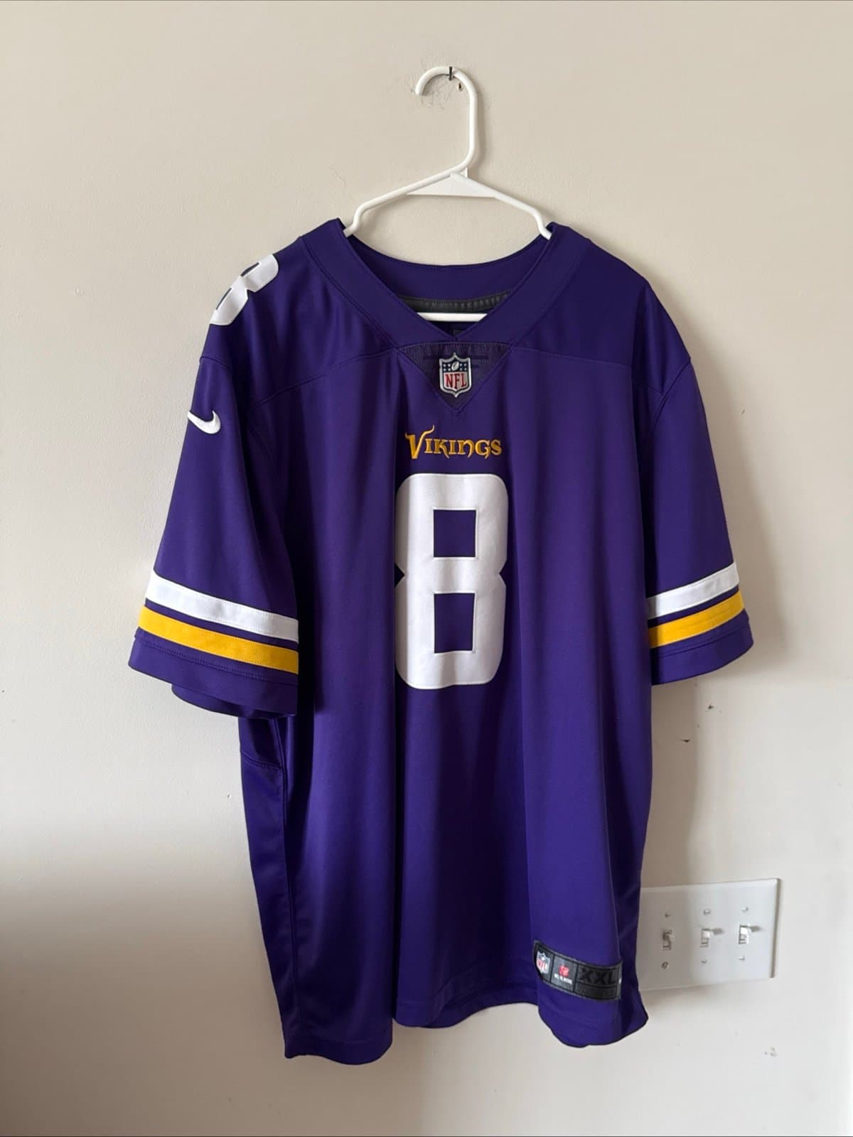 Men’s Nike Sam Bradford #8 Minnesota Vikings Vapor Lmtd Jersey Sz 2XL - Purple - Image 1